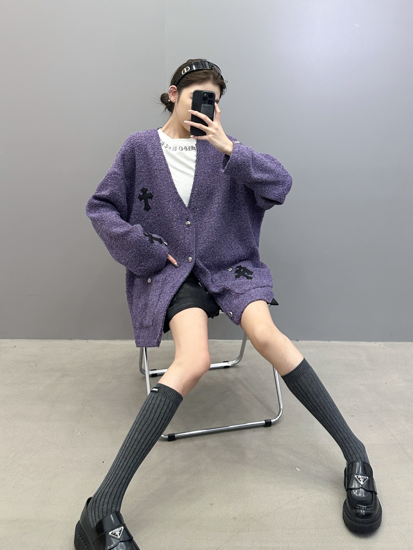 🆕克罗心 ｜ 新款开衫，经典手工刺绣十字标，进口彩纱羊毛混纺面料，休闲时尚，尺码sml