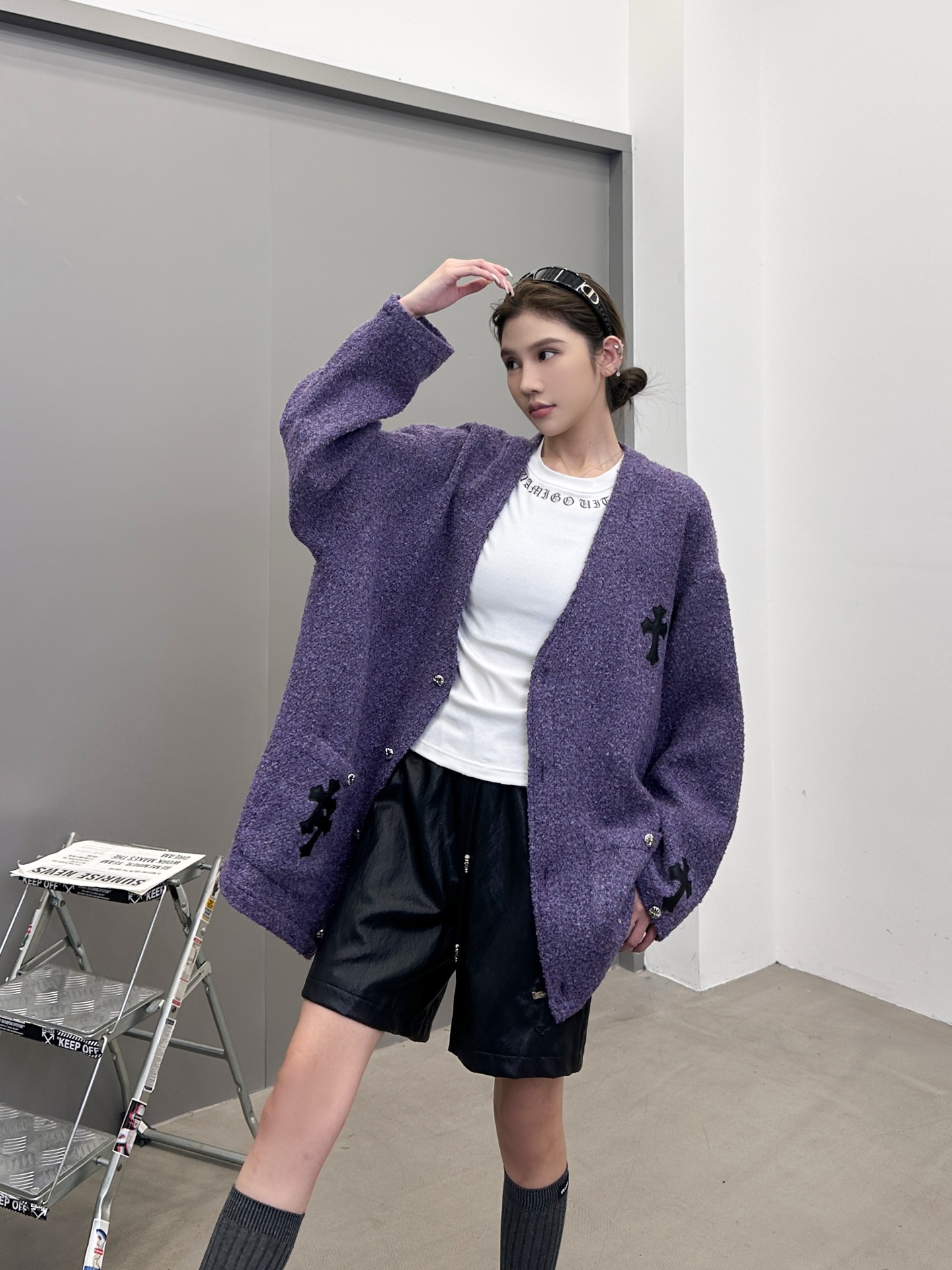 🆕克罗心 ｜ 新款开衫，经典手工刺绣十字标，进口彩纱羊毛混纺面料，休闲时尚，尺码sml