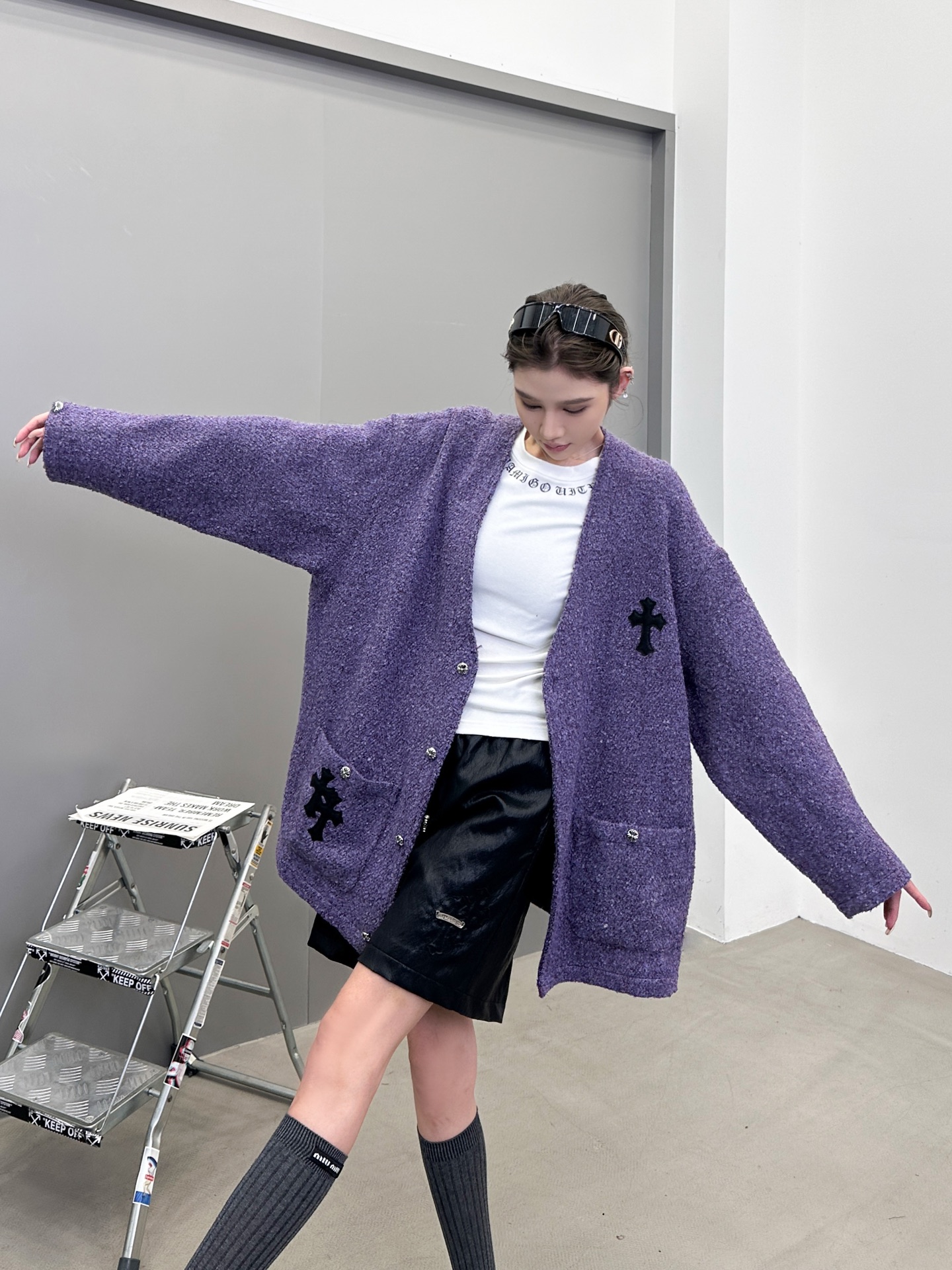 🆕克罗心 ｜ 新款开衫，经典手工刺绣十字标，进口彩纱羊毛混纺面料，休闲时尚，尺码sml