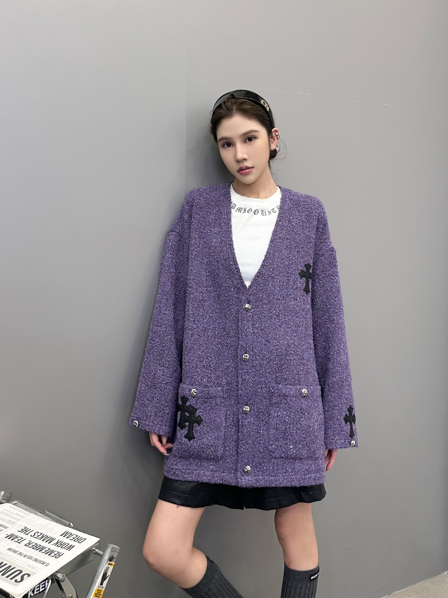 🆕克罗心 ｜ 新款开衫，经典手工刺绣十字标，进口彩纱羊毛混纺面料，休闲时尚，尺码sml