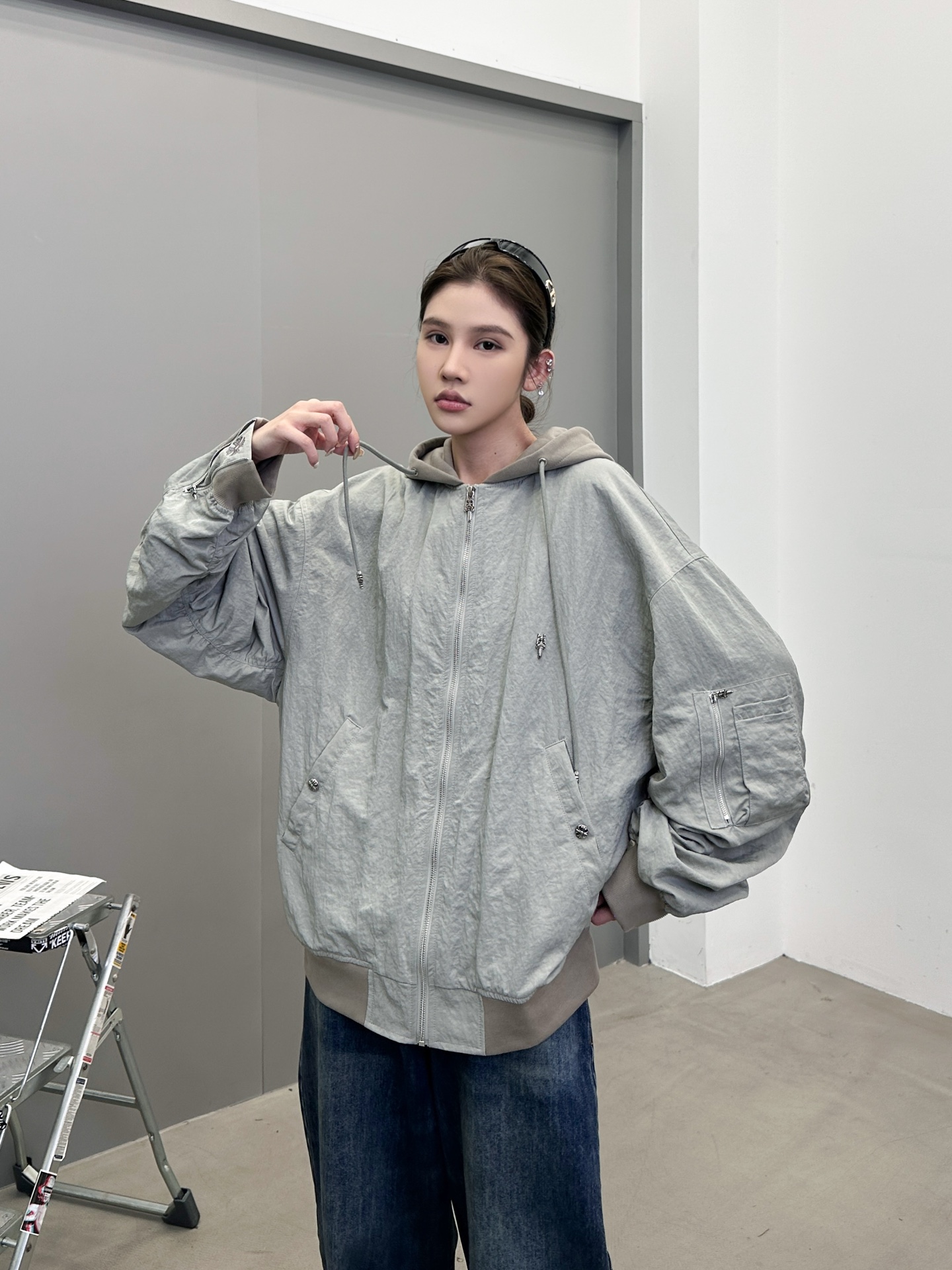 🆕克罗心 ｜ 新款夹克外套，成衣洗水加手工刺绣十字标加金线平绣工艺，针梭织拼接做工，品牌提花里布面料，男