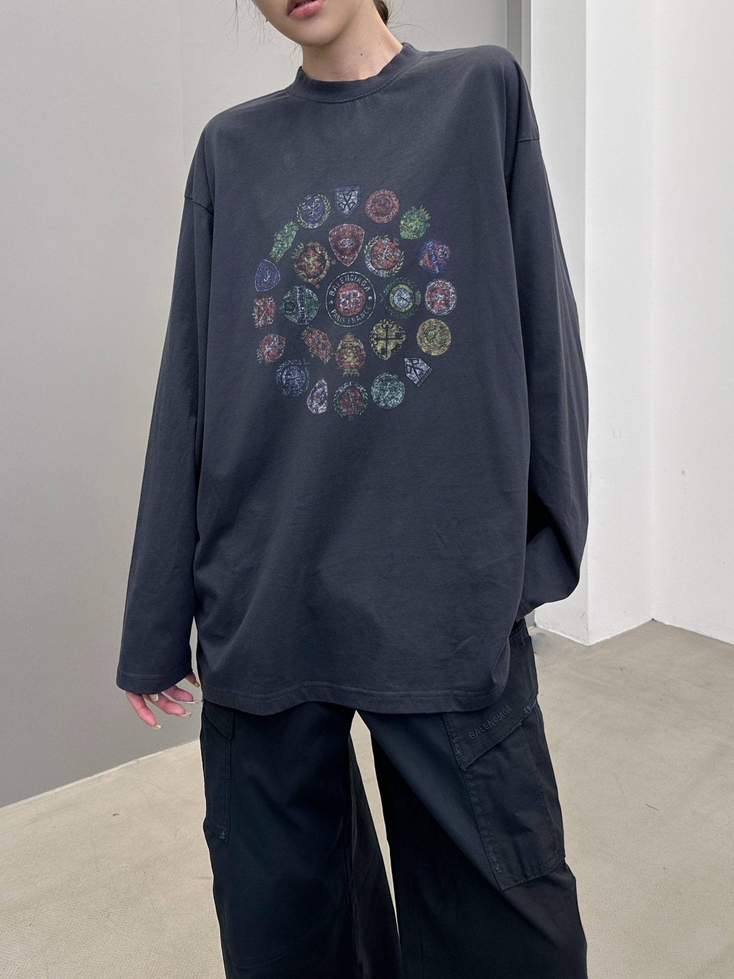 🆕巴黎 ｜ 新款长袖t，成衣洗水加多色数码直喷印花工艺，男女同款，尺码sml