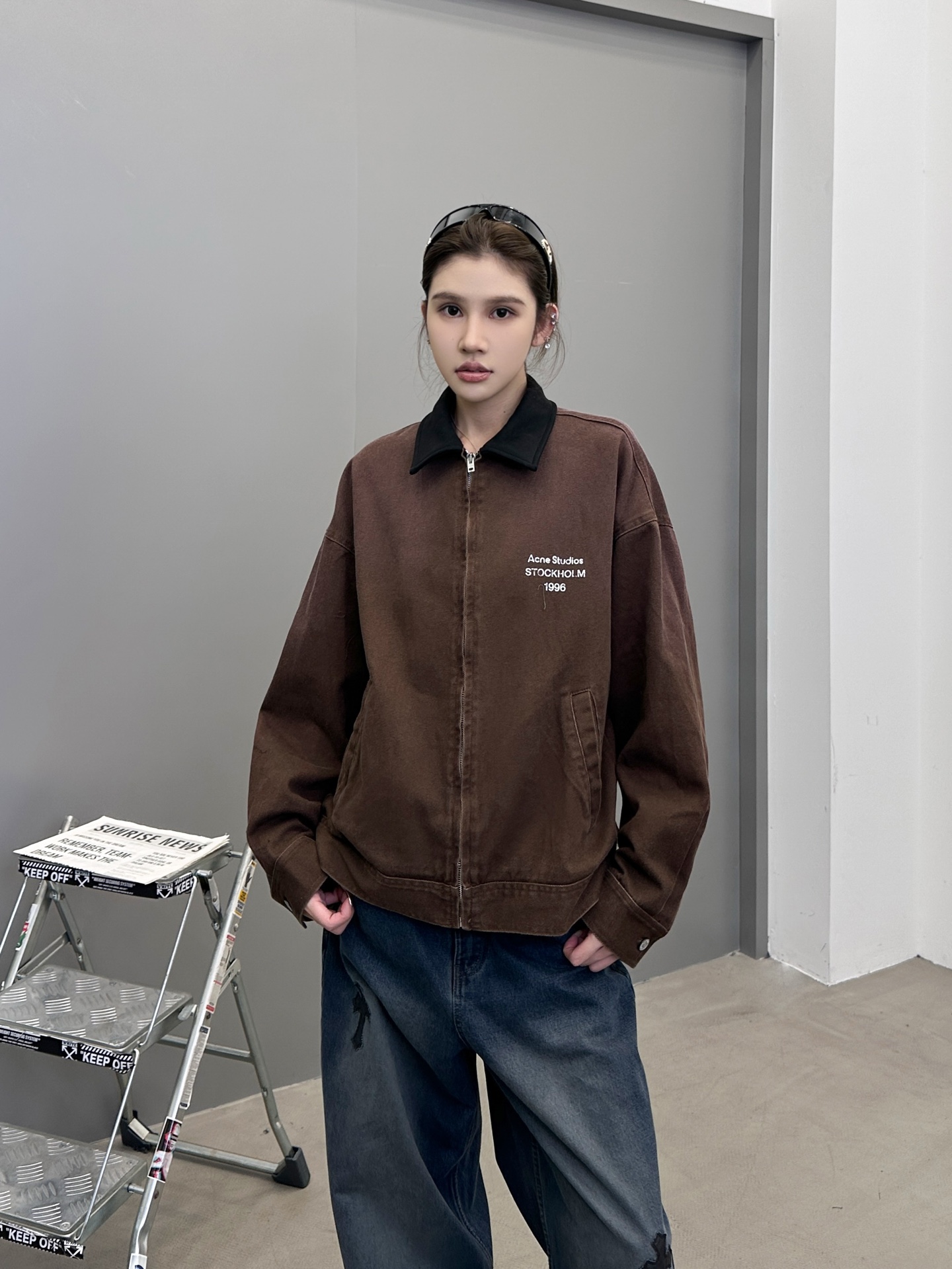 🆕Acne ｜ 新款休闲夹克，成衣洗水喷色印花工艺，经典高密全棉卡其布面料，休闲时尚，尺码sml
