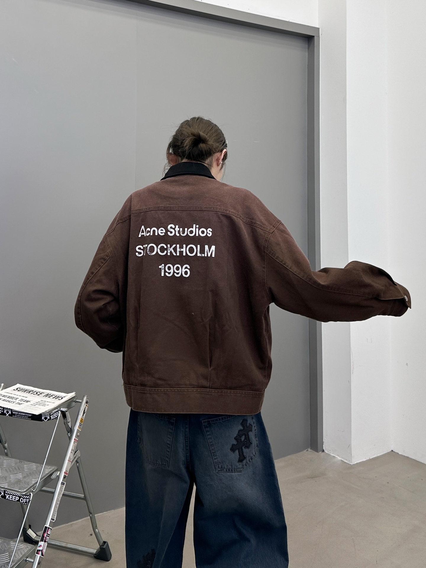 🆕Acne ｜ 新款休闲夹克，成衣洗水喷色印花工艺，经典高密全棉卡其布面料，休闲时尚，尺码sml