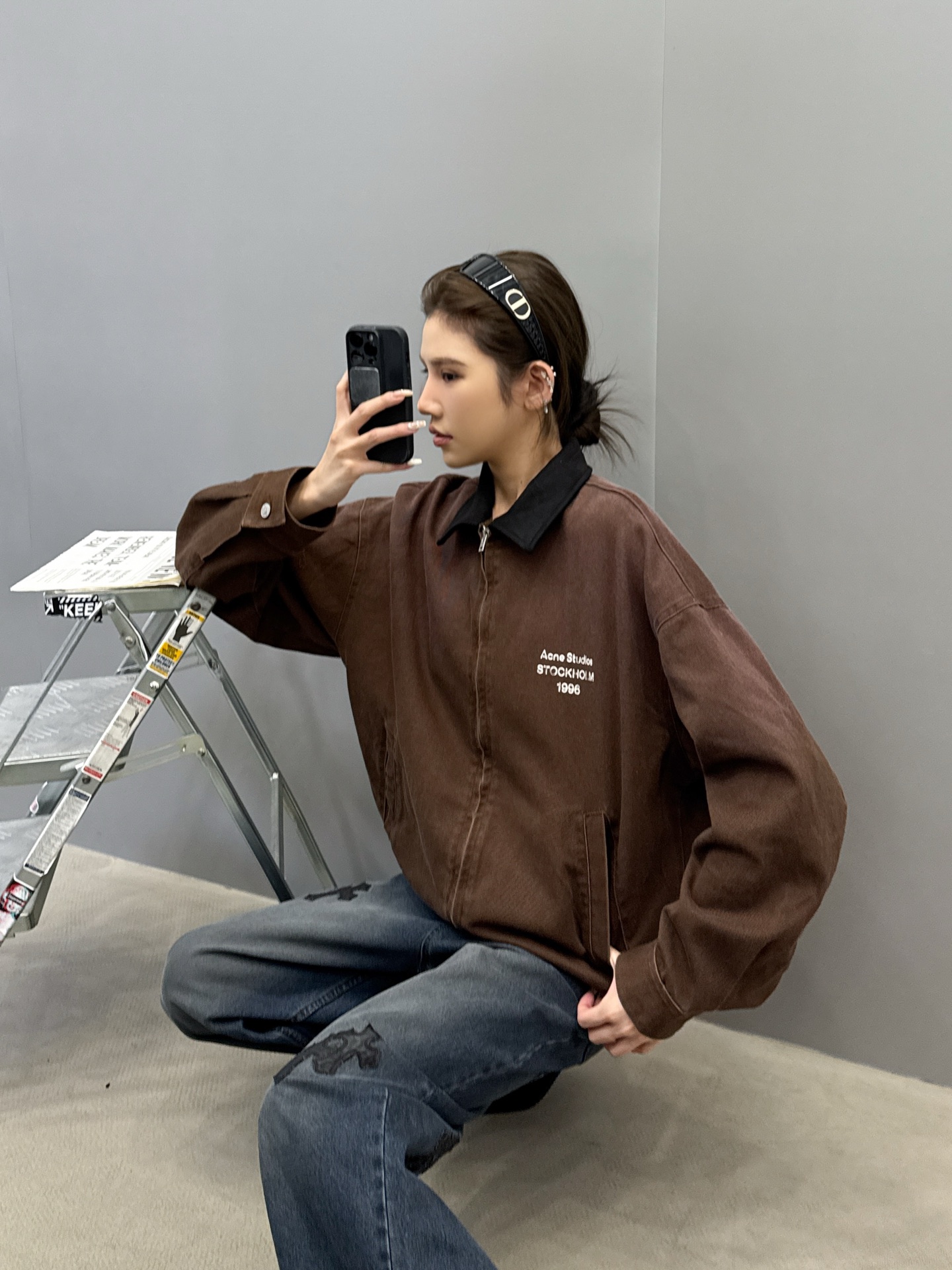 🆕Acne ｜ 新款休闲夹克，成衣洗水喷色印花工艺，经典高密全棉卡其布面料，休闲时尚，尺码sml