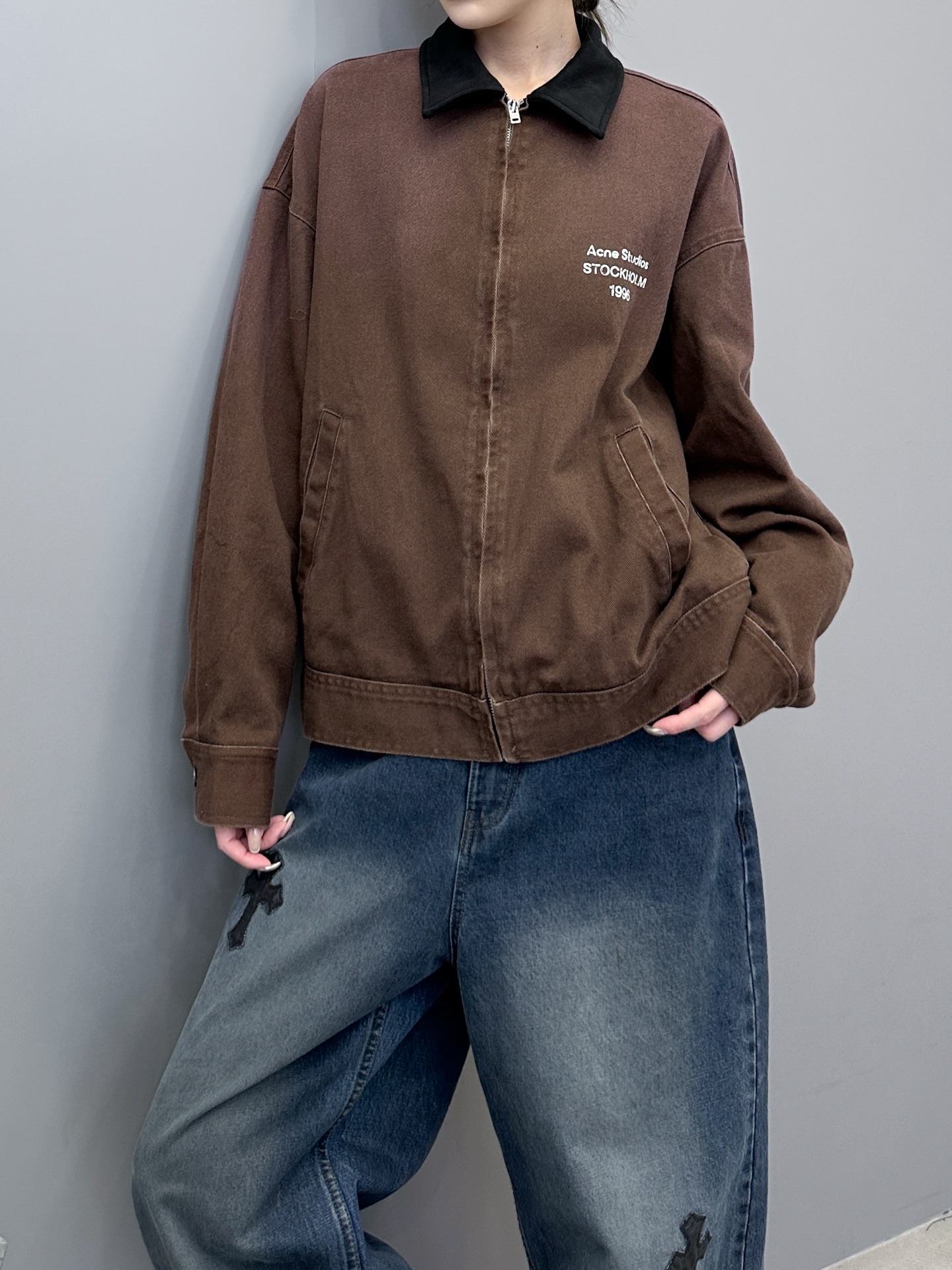 🆕Acne ｜ 新款休闲夹克，成衣洗水喷色印花工艺，经典高密全棉卡其布面料，休闲时尚，尺码sml