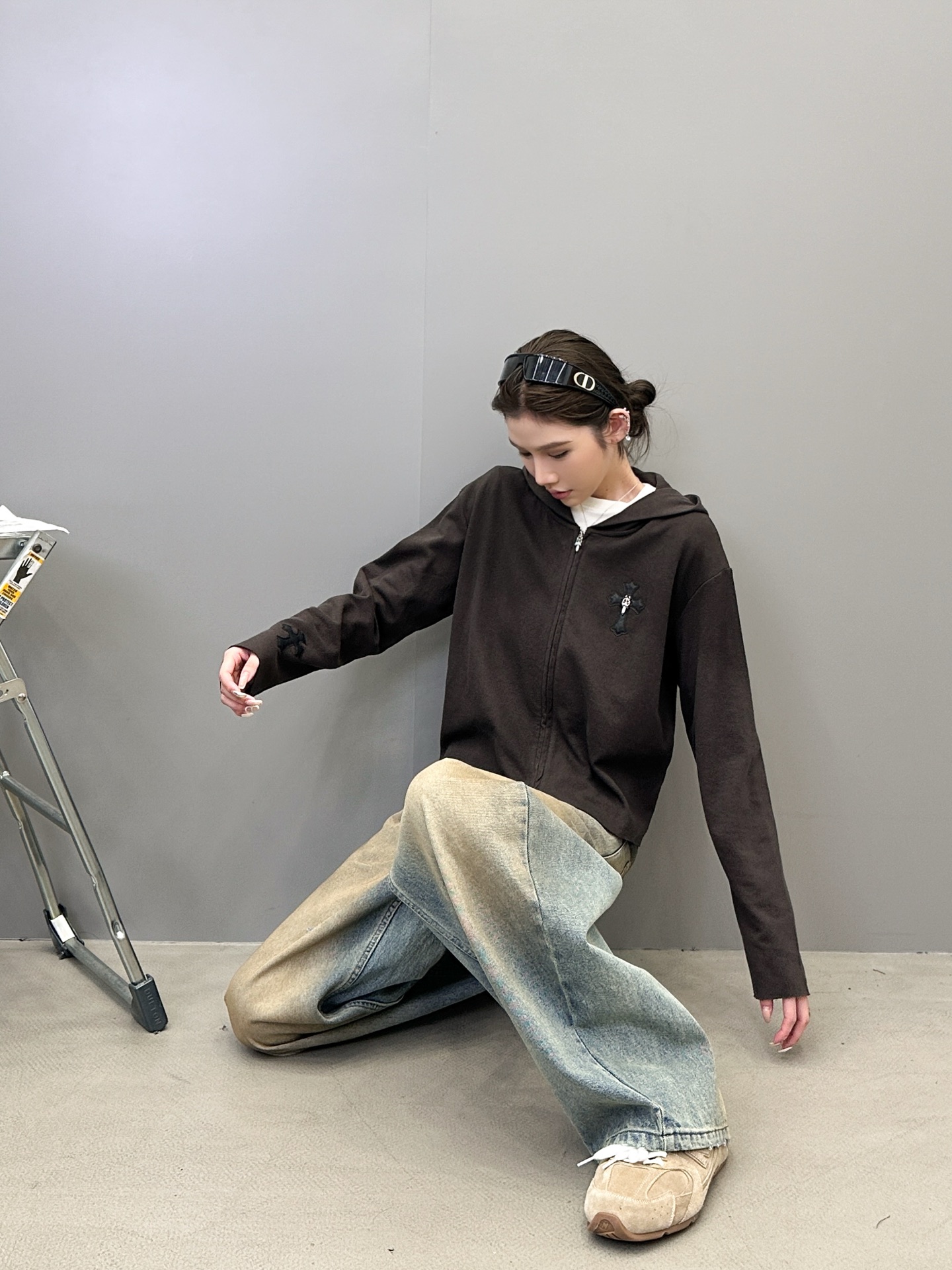 🆕克罗心 ｜ 新款开衫卫衣，成衣洗水喷色工艺加手工刺绣十字标，尺码sml