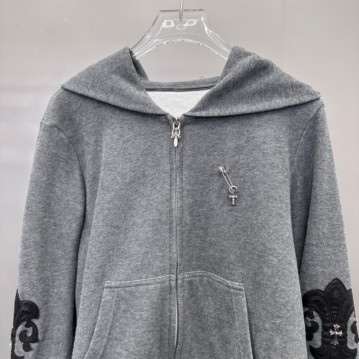 🆕克罗心 ｜ 新款卫衣开衫，成衣洗水工艺加多处双层手工贴皮刺绣，男女同款，尺码sml