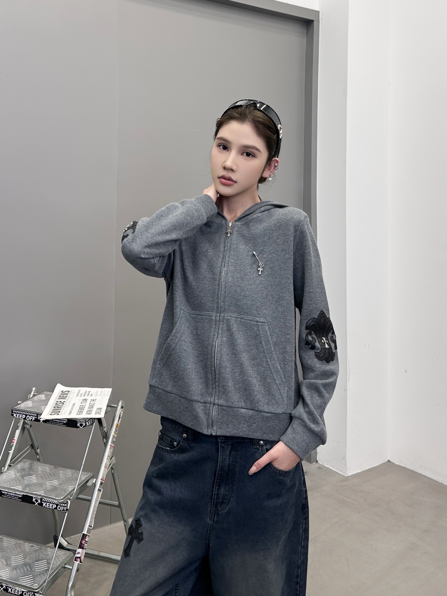 🆕克罗心 ｜ 新款卫衣开衫，成衣洗水工艺加多处双层手工贴皮刺绣，男女同款，尺码sml