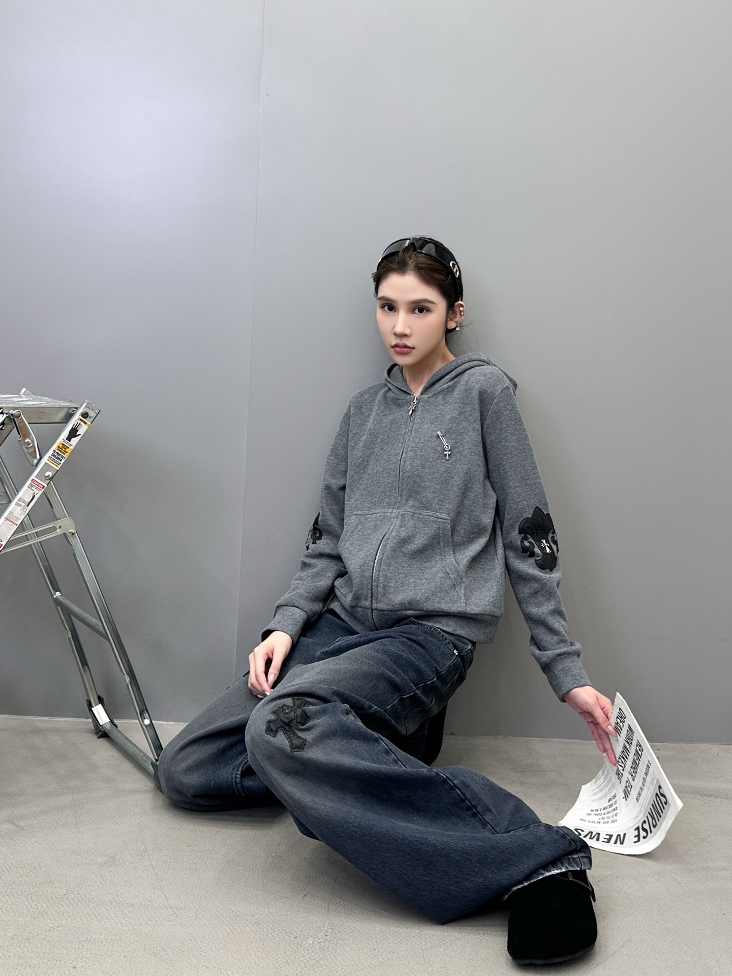 🆕克罗心 ｜ 新款卫衣开衫，成衣洗水工艺加多处双层手工贴皮刺绣，男女同款，尺码sml