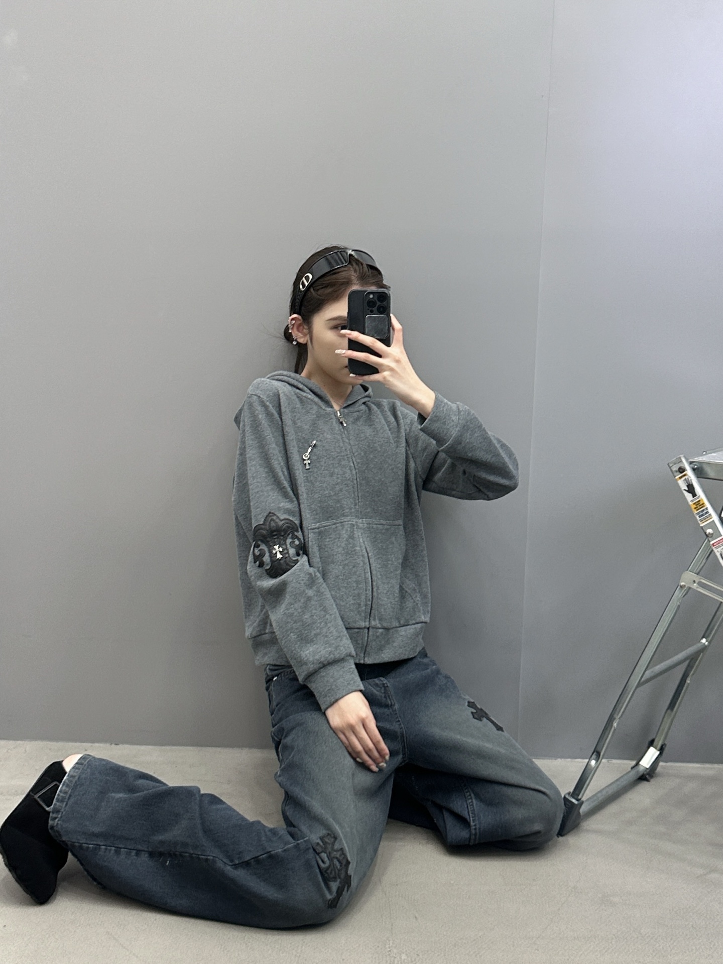 🆕克罗心 ｜ 新款卫衣开衫，成衣洗水工艺加多处双层手工贴皮刺绣，男女同款，尺码sml