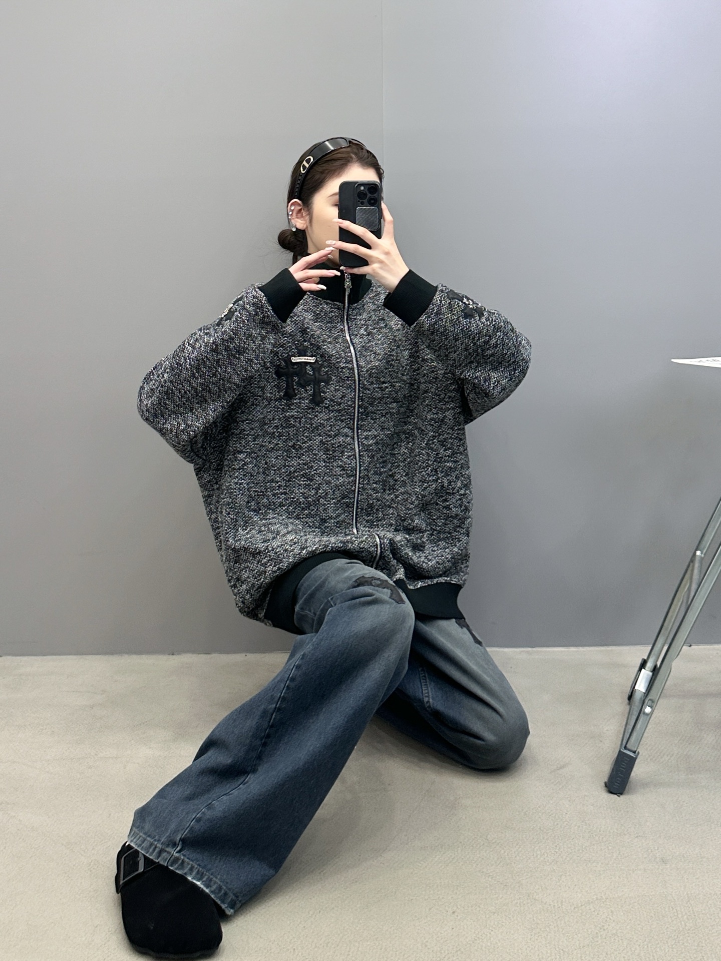 🆕克罗心 ｜ 新款开衫，经典手工刺绣金属十字标，混纺休闲面料，男女同款，尺码sml