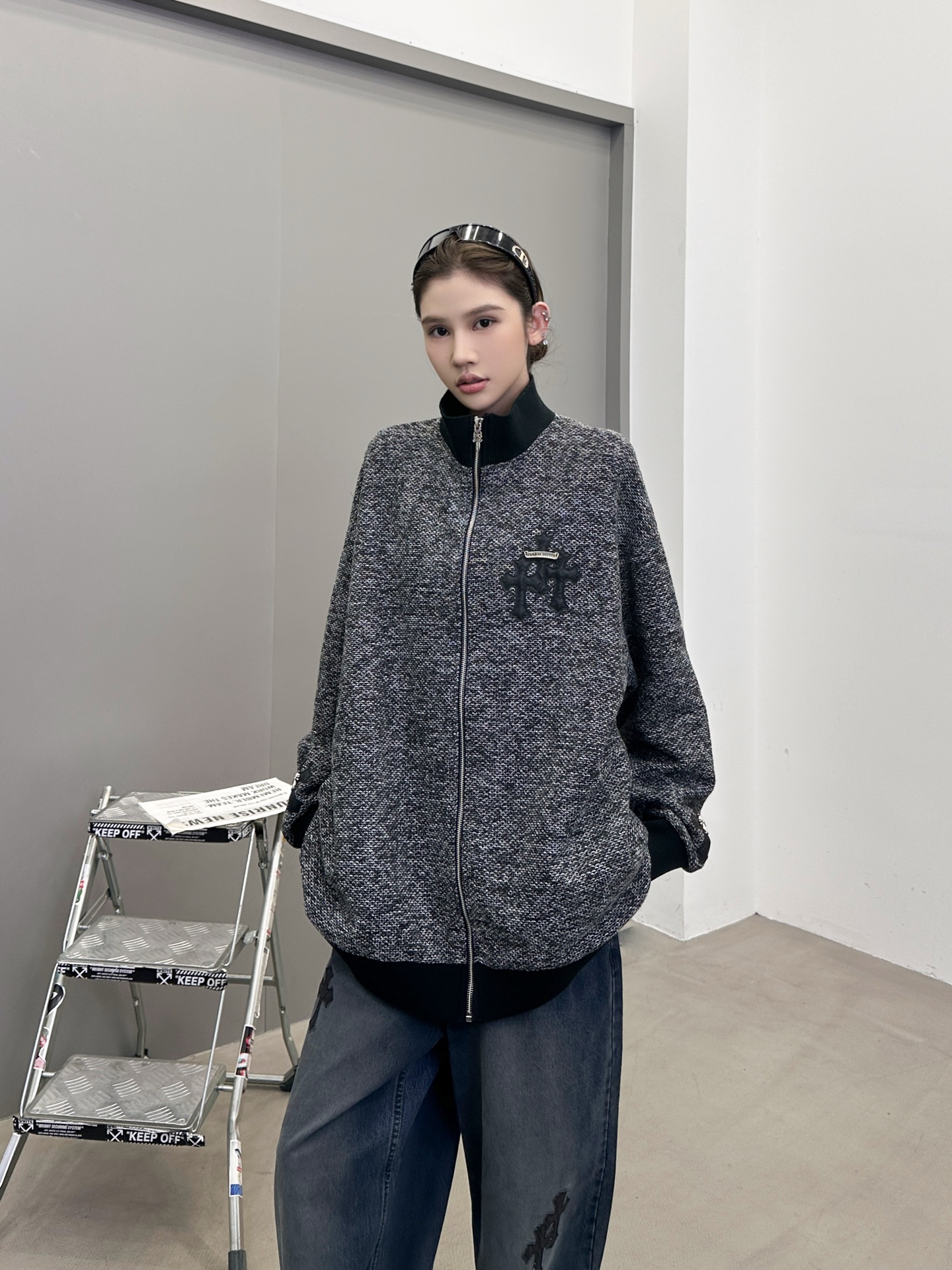 🆕克罗心 ｜ 新款开衫，经典手工刺绣金属十字标，混纺休闲面料，男女同款，尺码sml