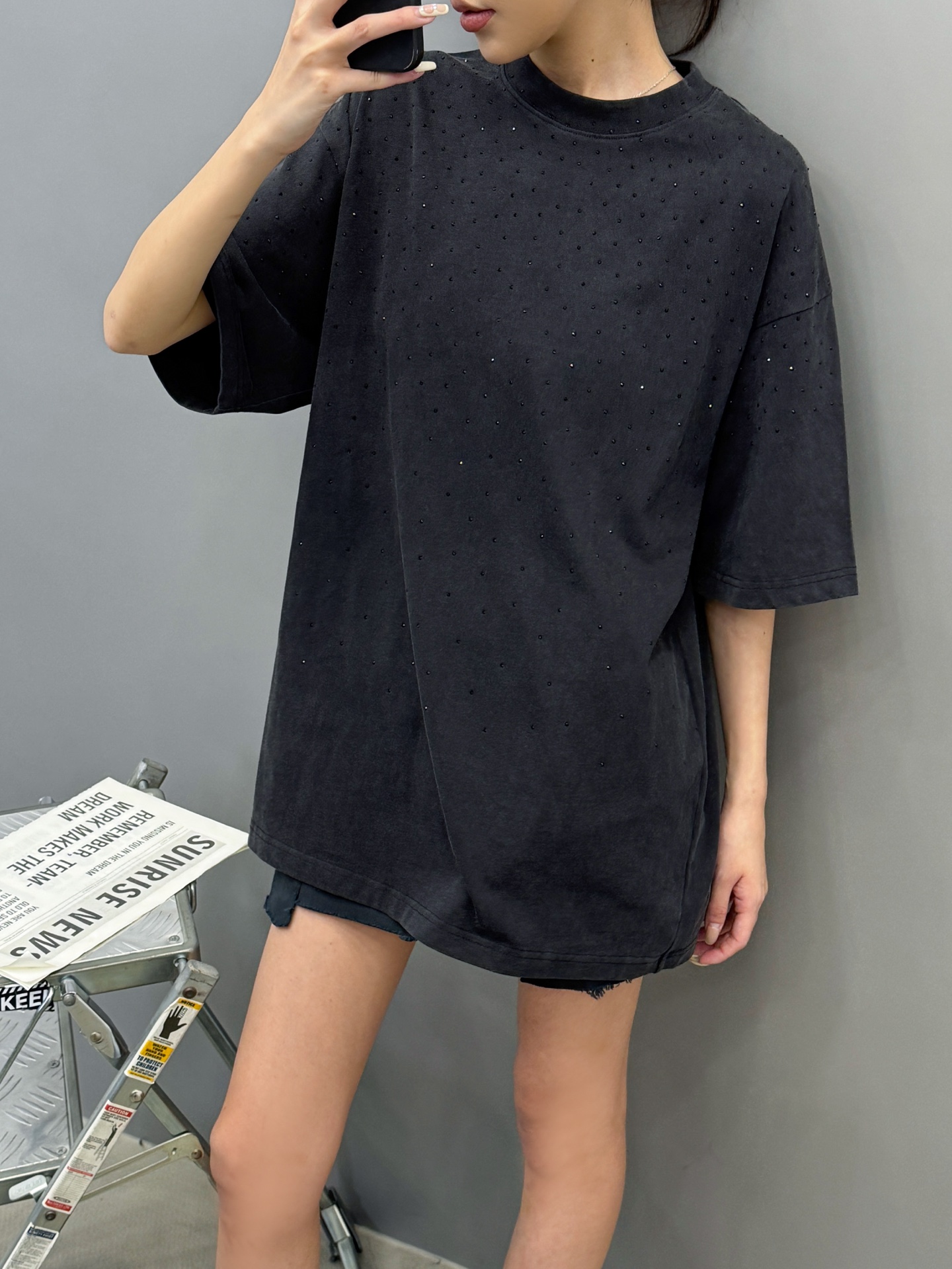 🆕克罗心 ｜ 新款短袖t，成衣洗水炒色烫钻工艺，男女同款，尺码sml