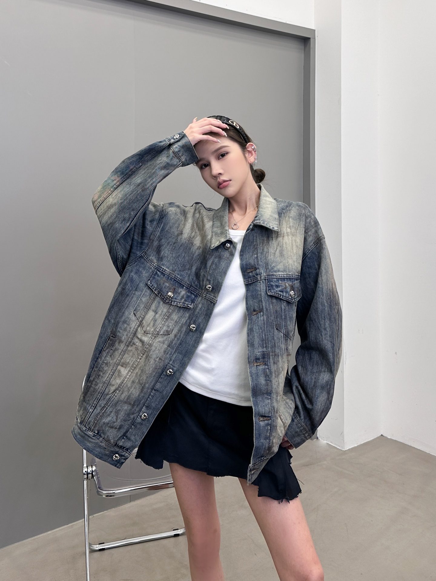 🆕克罗心 ｜ 新款牛仔上衣，成衣洗水泥浆工艺加成衣烫钻，男女同款，尺码sml