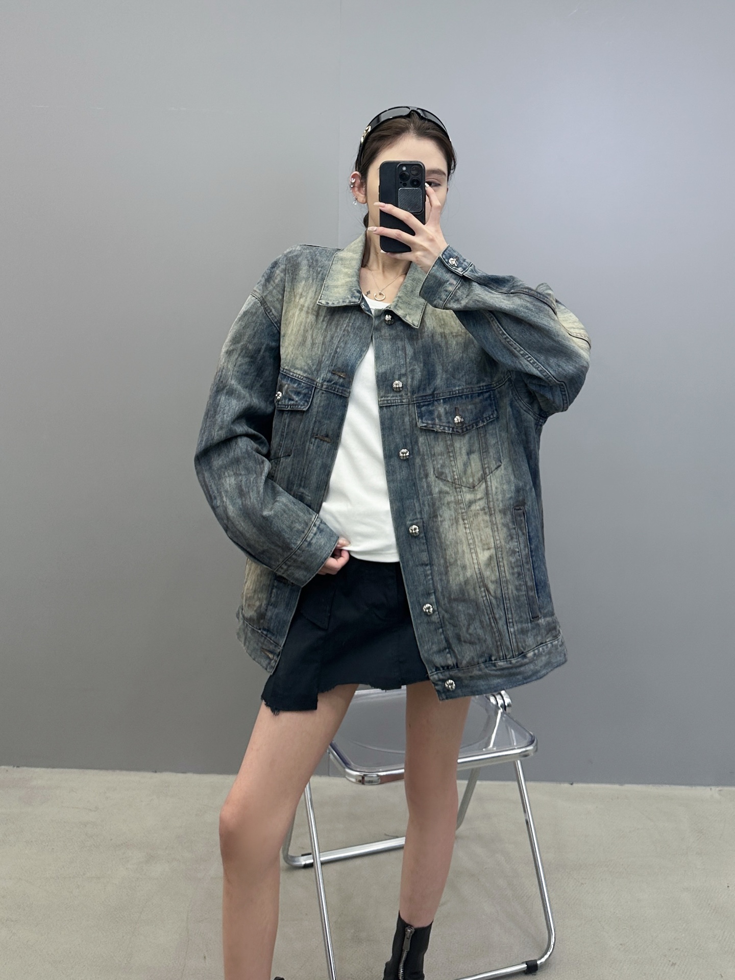 🆕克罗心 ｜ 新款牛仔上衣，成衣洗水泥浆工艺加成衣烫钻，男女同款，尺码sml