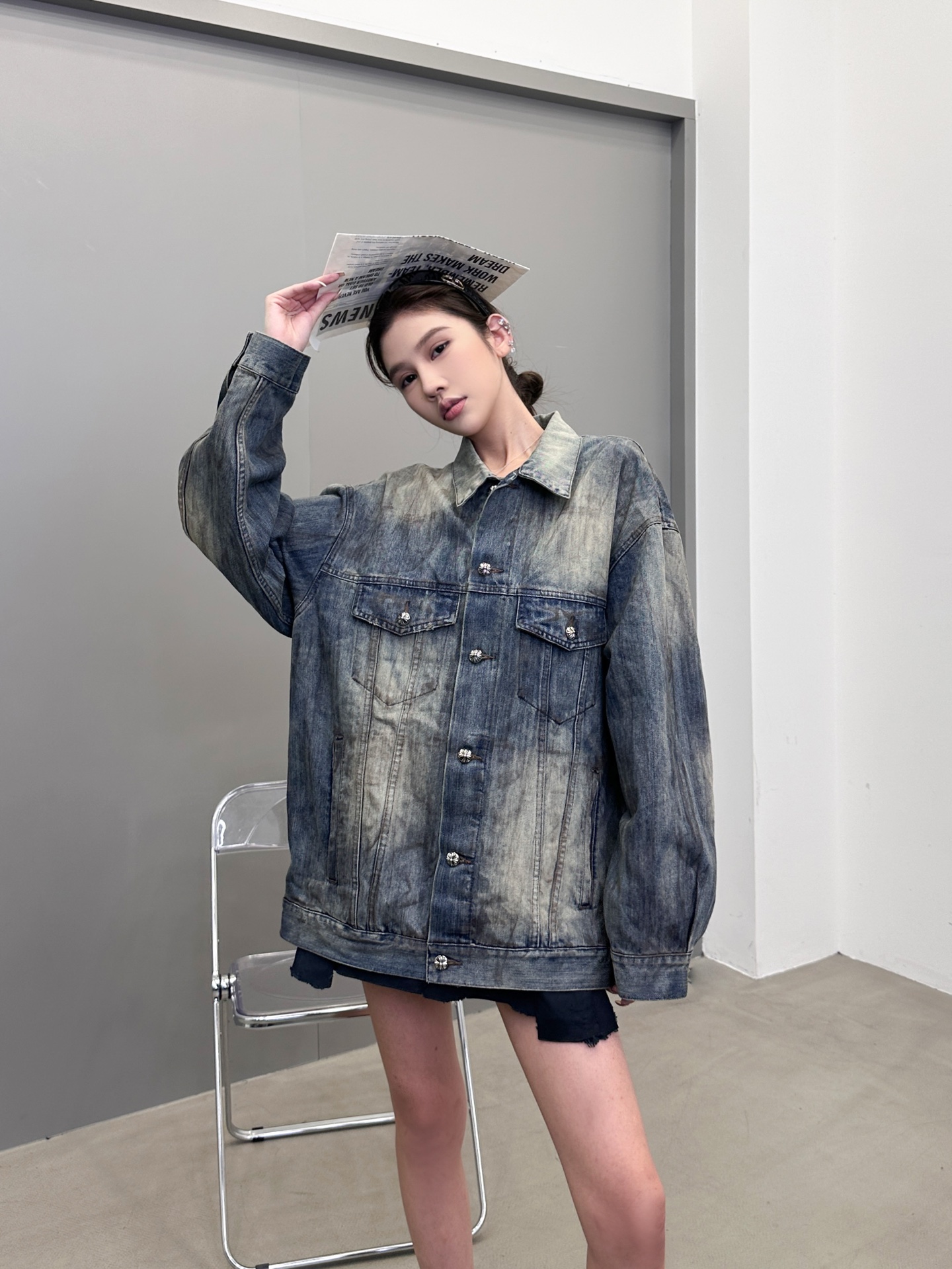 🆕克罗心 ｜ 新款牛仔上衣，成衣洗水泥浆工艺加成衣烫钻，男女同款，尺码sml