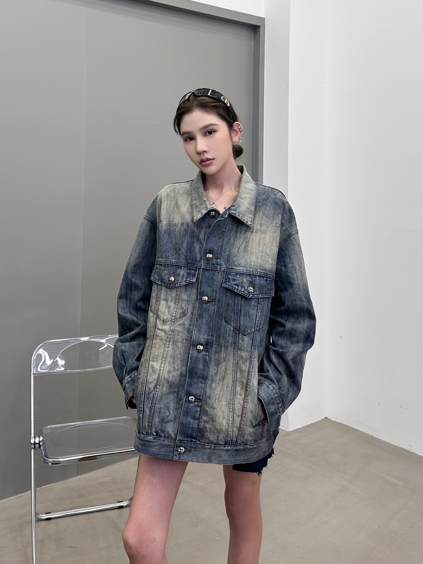 🆕克罗心 ｜ 新款牛仔上衣，成衣洗水泥浆工艺加成衣烫钻，男女同款，尺码sml