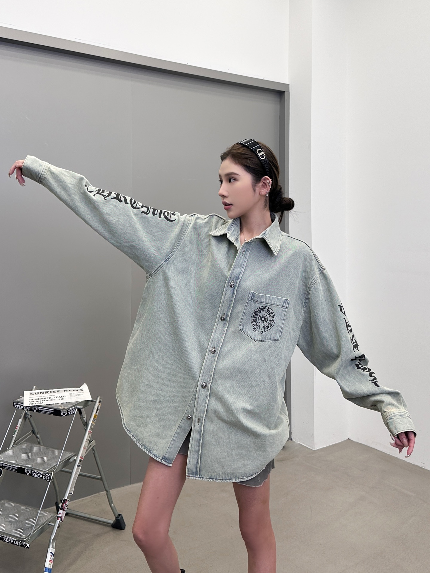 🆕克罗心 ｜ 新款牛仔衬衣，成衣洗水炒色工艺加多处印花，男女同款，尺码sml