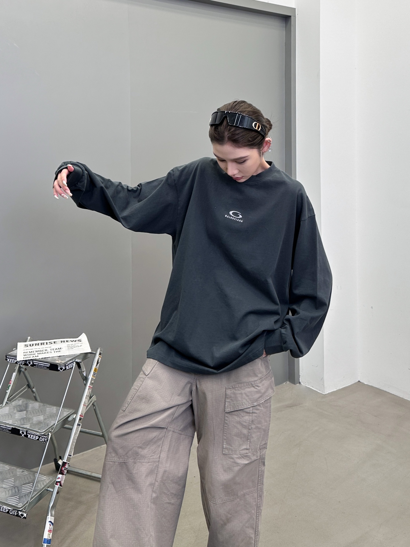 🆕巴黎 ｜ 新款长袖t，成衣洗水炒色工艺加经典刺绣标，男女同款，尺码sml