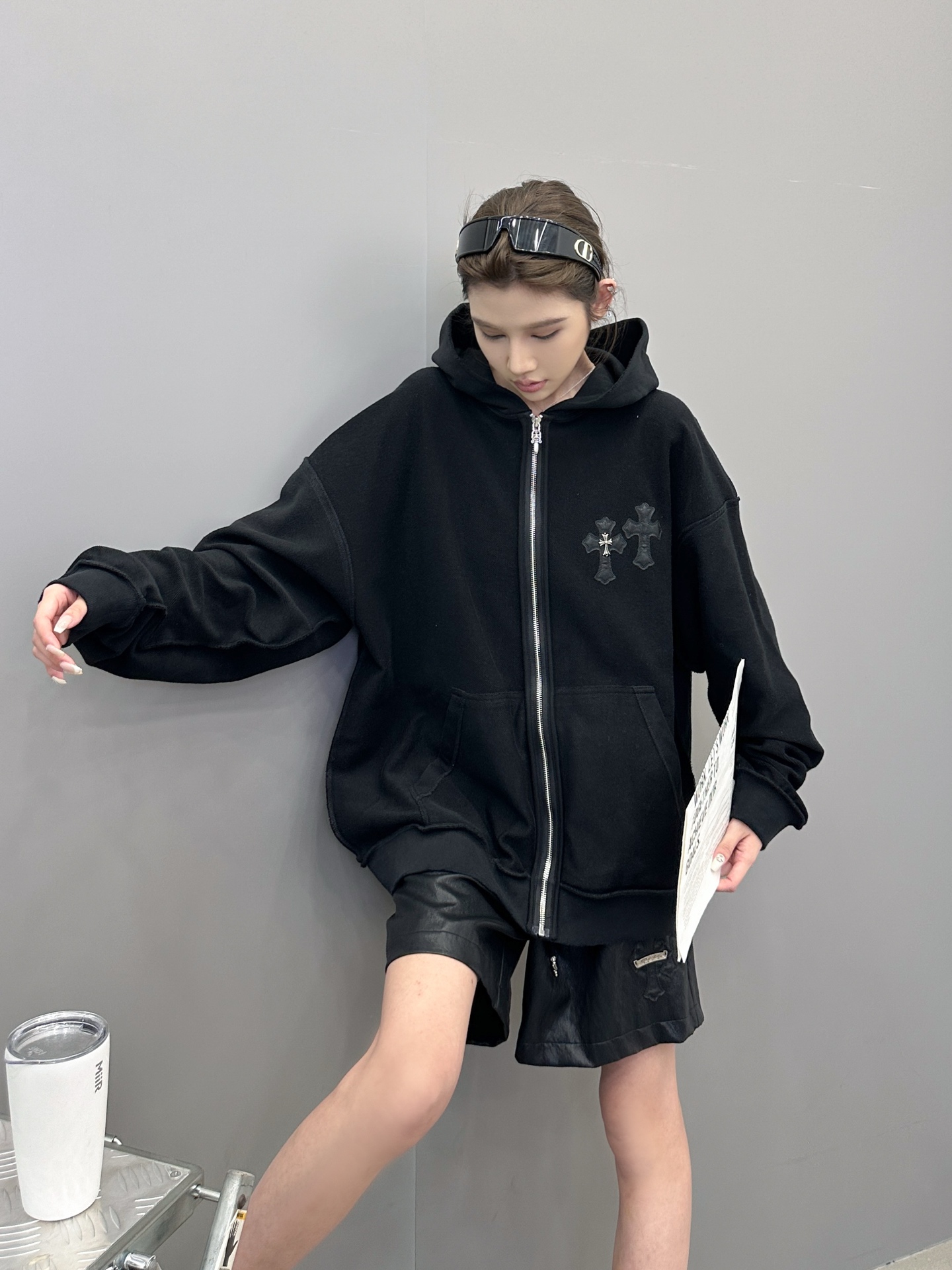 克罗心 ｜ 新款卫衣开衫，成衣洗水吊磨加前后刺绣工艺，手工车十字标，男女同款，尺码sml