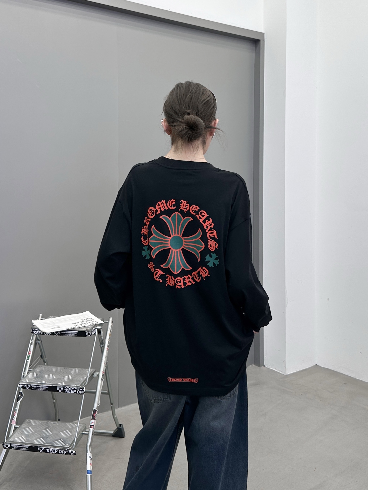 克罗心 ｜ 新款长袖t，成衣洗水加多处印花工艺，男女同款，尺码sml