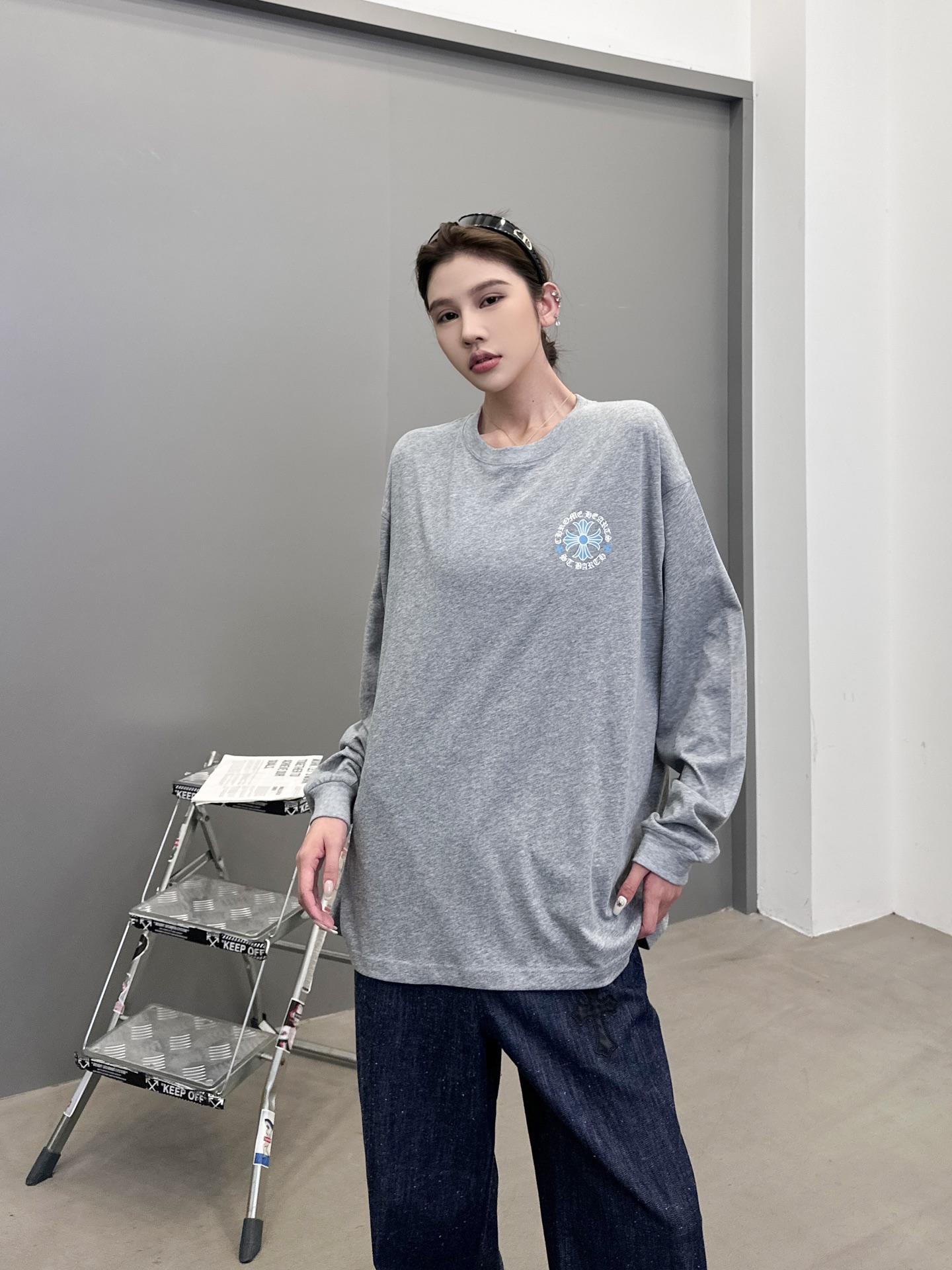 克罗心 ｜ 新款长袖t，成衣洗水加多处印花工艺，男女同款，尺码sml