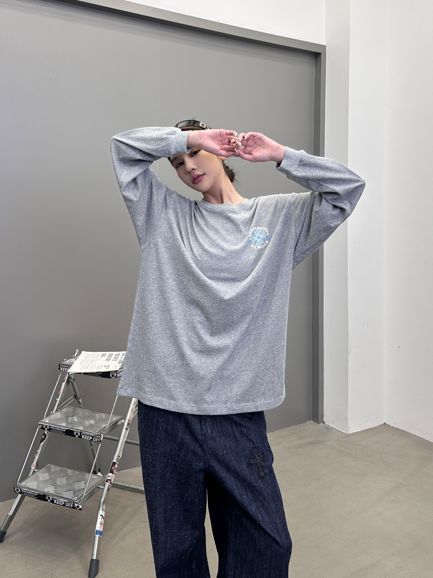 克罗心 ｜ 新款长袖t，成衣洗水加多处印花工艺，男女同款，尺码sml