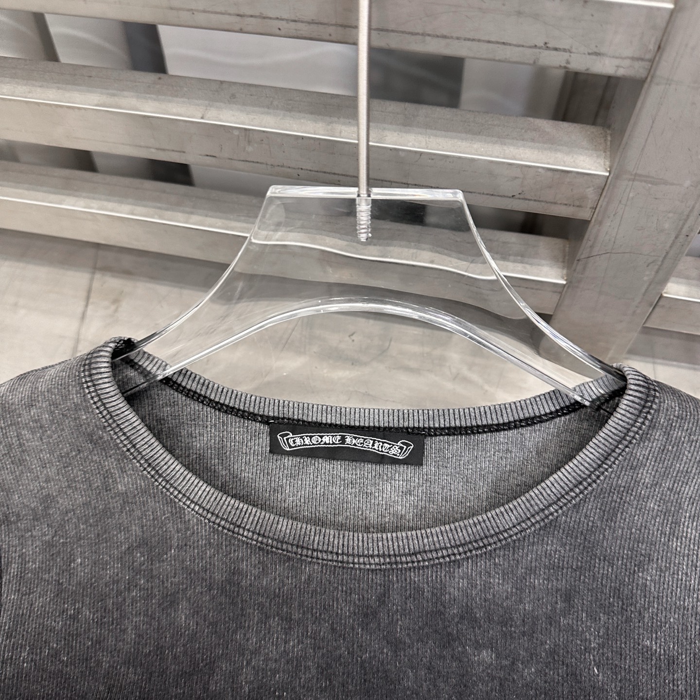 克罗心 ｜ 新款长袖t，成衣洗水炒色喷色烫钻工艺，时尚休闲，尺码sml