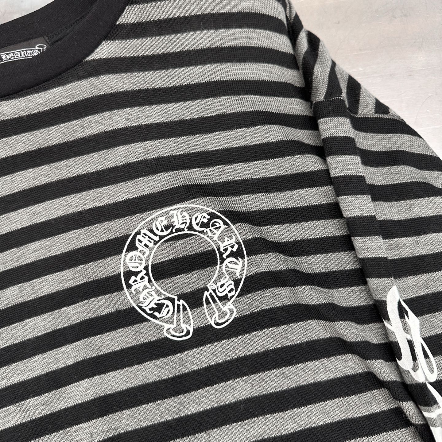 克罗心 ｜ 新款长袖t，经典四处印花标，日本进口天丝羊毛条纹面料，男女同款，尺码sml