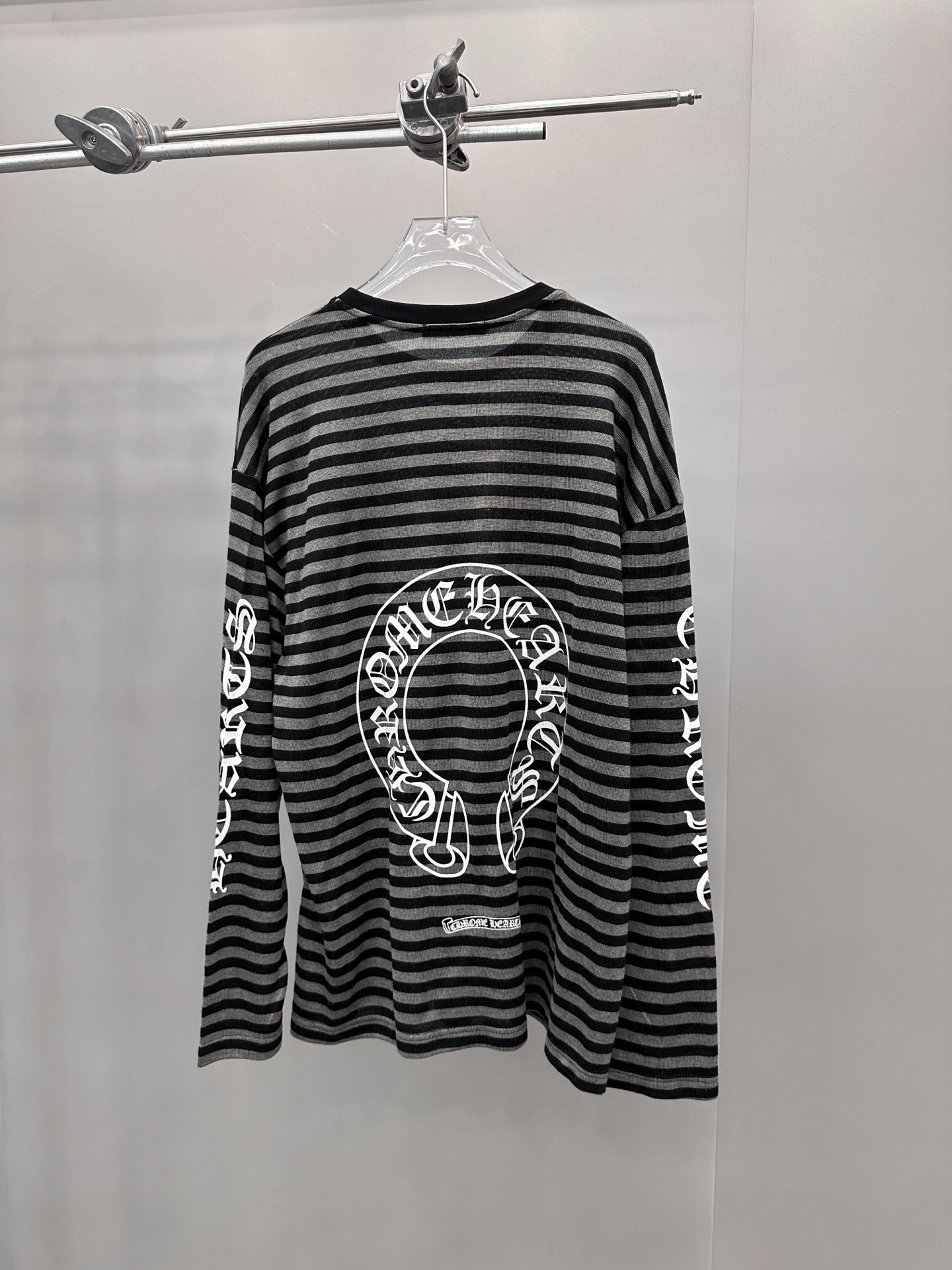 克罗心 ｜ 新款长袖t，经典四处印花标，日本进口天丝羊毛条纹面料，男女同款，尺码sml