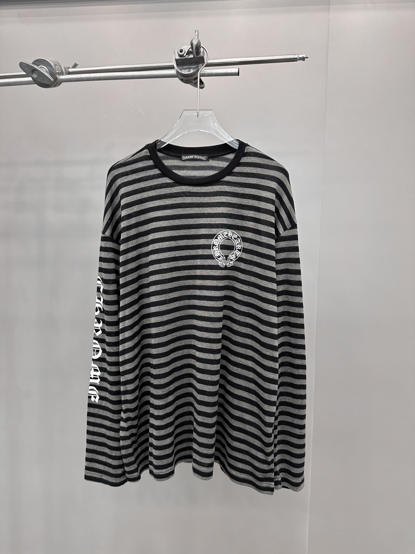 克罗心 ｜ 新款长袖t，经典四处印花标，日本进口天丝羊毛条纹面料，男女同款，尺码sml