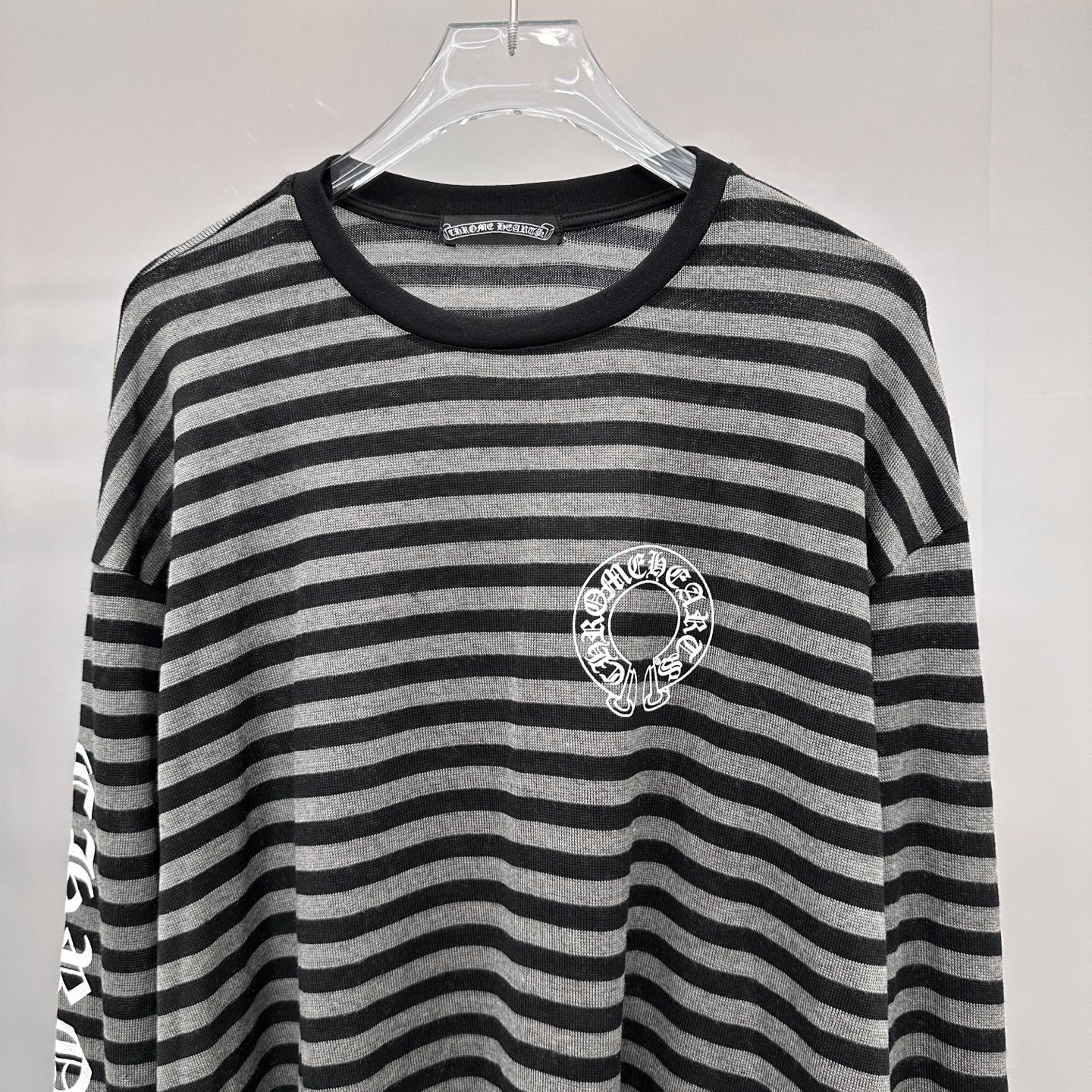 克罗心 ｜ 新款长袖t，经典四处印花标，日本进口天丝羊毛条纹面料，男女同款，尺码sml