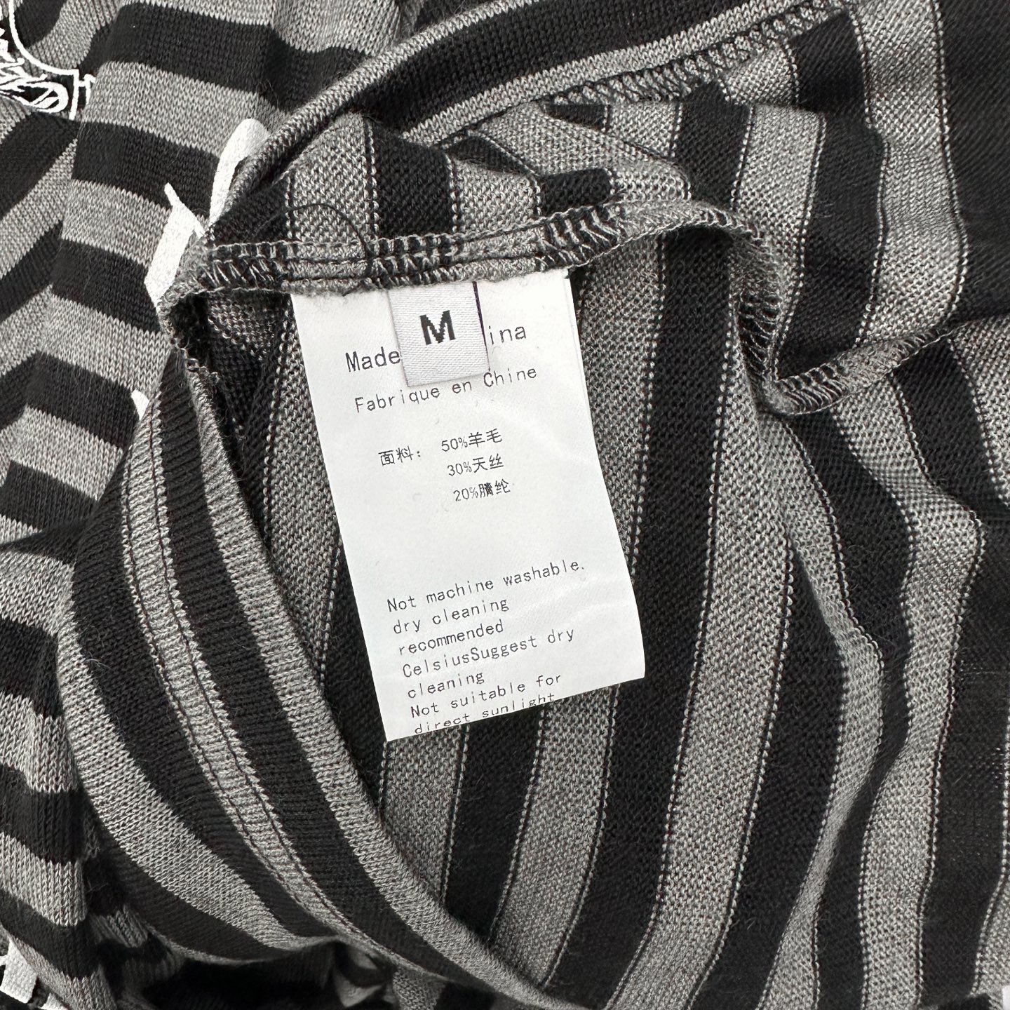 克罗心 ｜ 新款长袖t，经典四处印花标，日本进口天丝羊毛条纹面料，男女同款，尺码sml