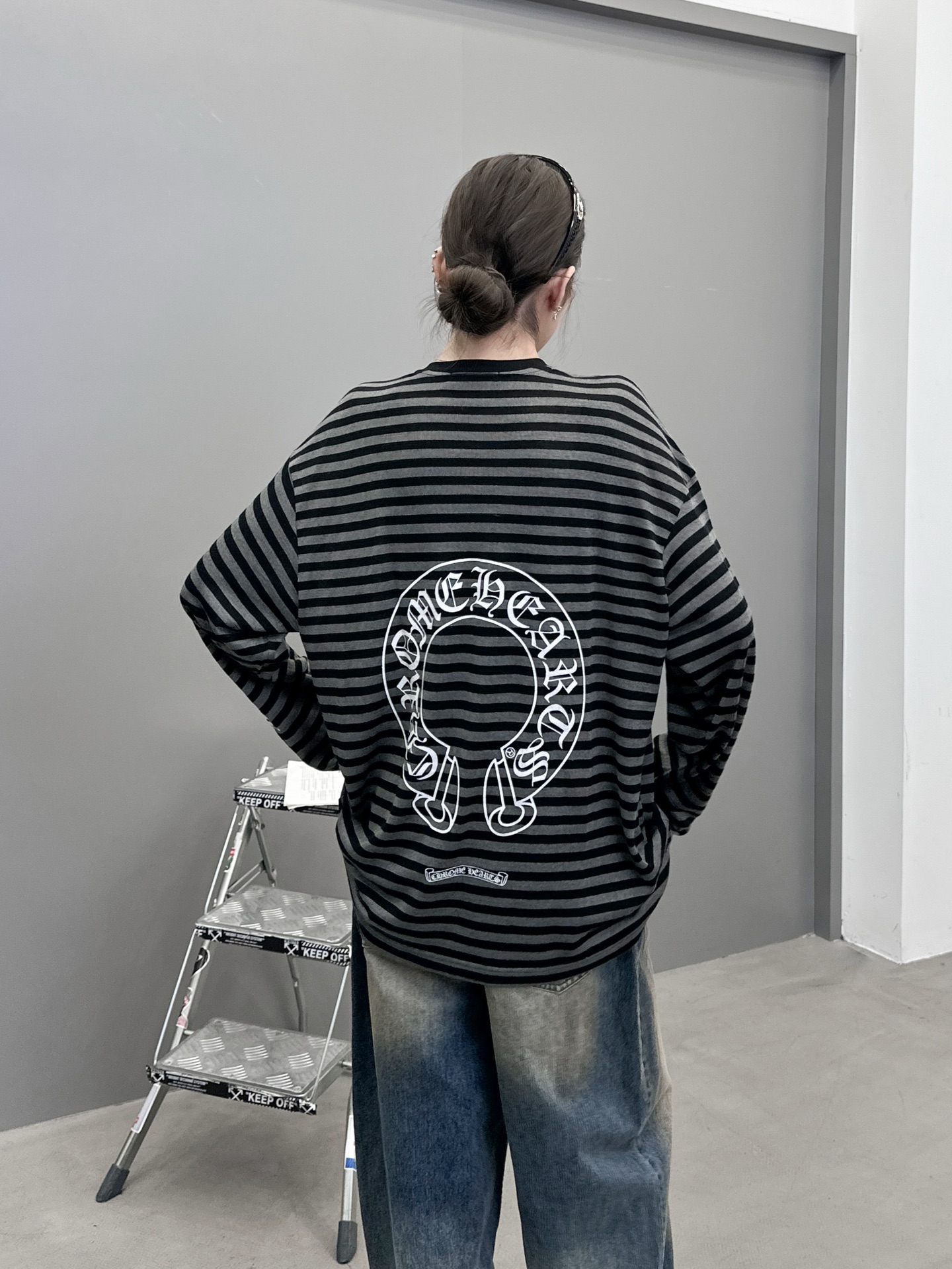 克罗心 ｜ 新款长袖t，经典四处印花标，日本进口天丝羊毛条纹面料，男女同款，尺码sml