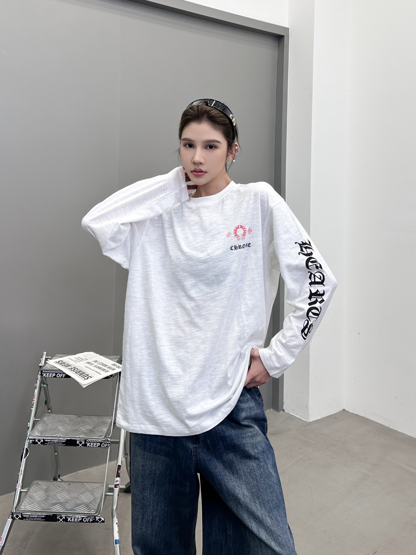 克罗心 ｜ 新款长袖t，成衣洗水前后四处印花工艺，男女同款，尺码sml