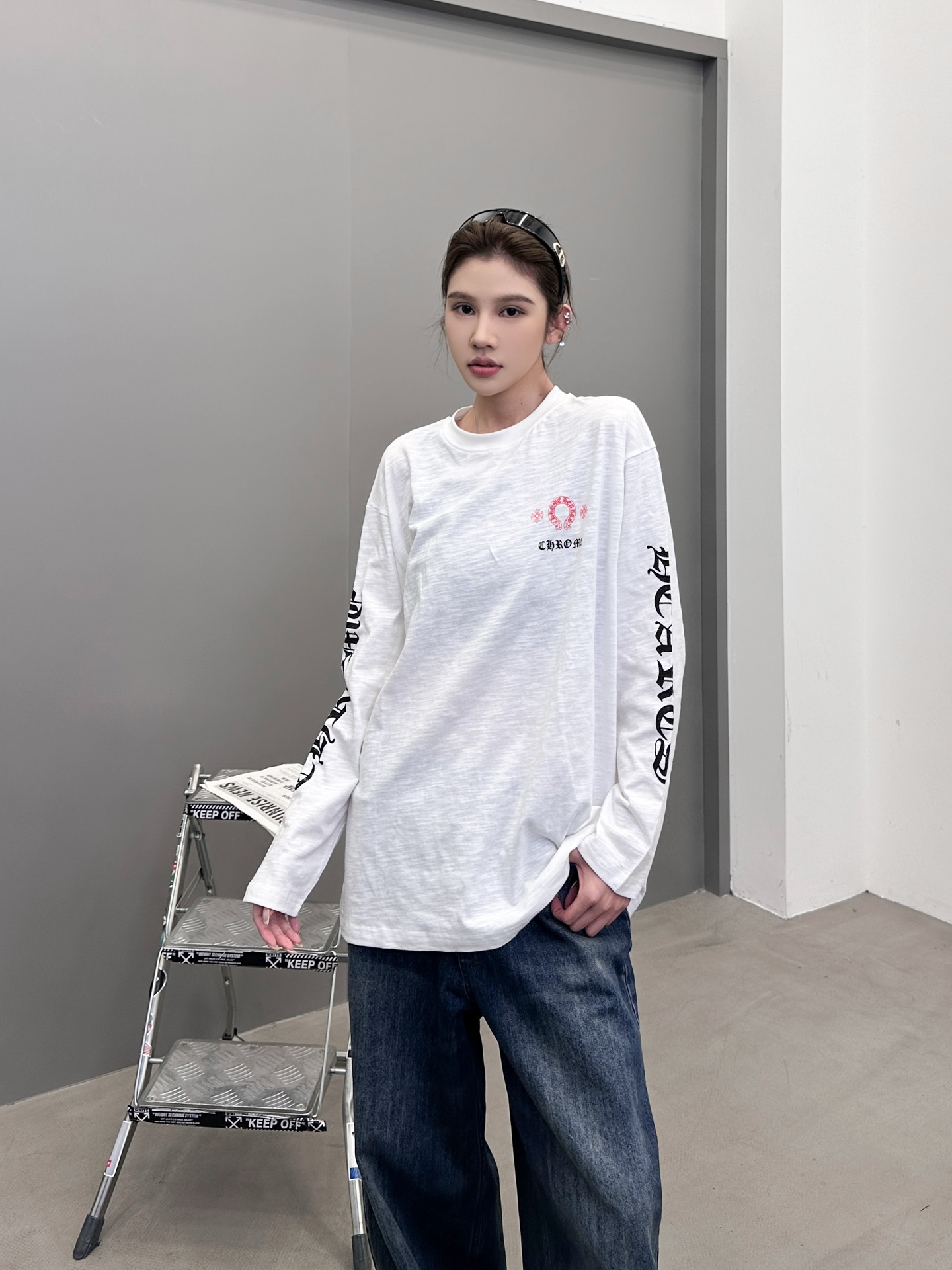 克罗心 ｜ 新款长袖t，成衣洗水前后四处印花工艺，男女同款，尺码sml