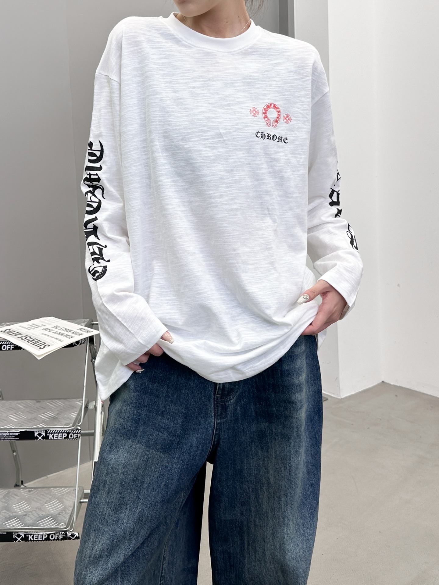 克罗心 ｜ 新款长袖t，成衣洗水前后四处印花工艺，男女同款，尺码sml