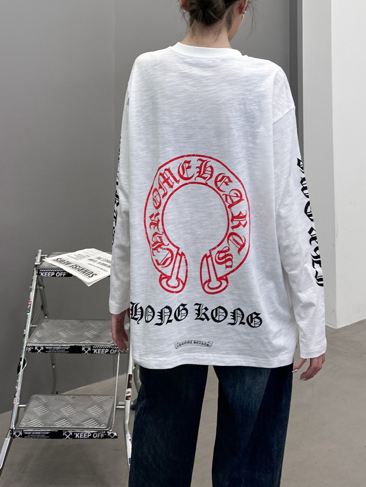 克罗心 ｜ 新款长袖t，成衣洗水前后四处印花工艺，男女同款，尺码sml