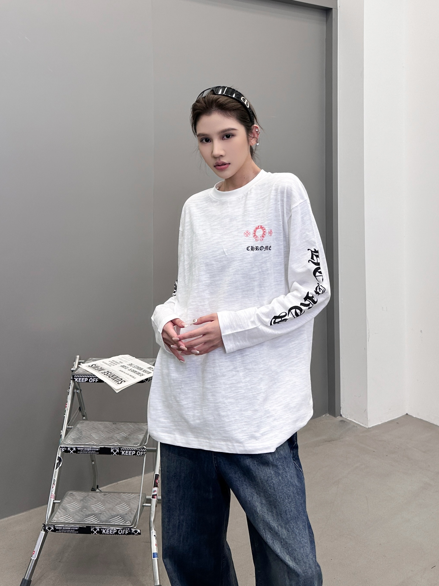 克罗心 ｜ 新款长袖t，成衣洗水前后四处印花工艺，男女同款，尺码sml