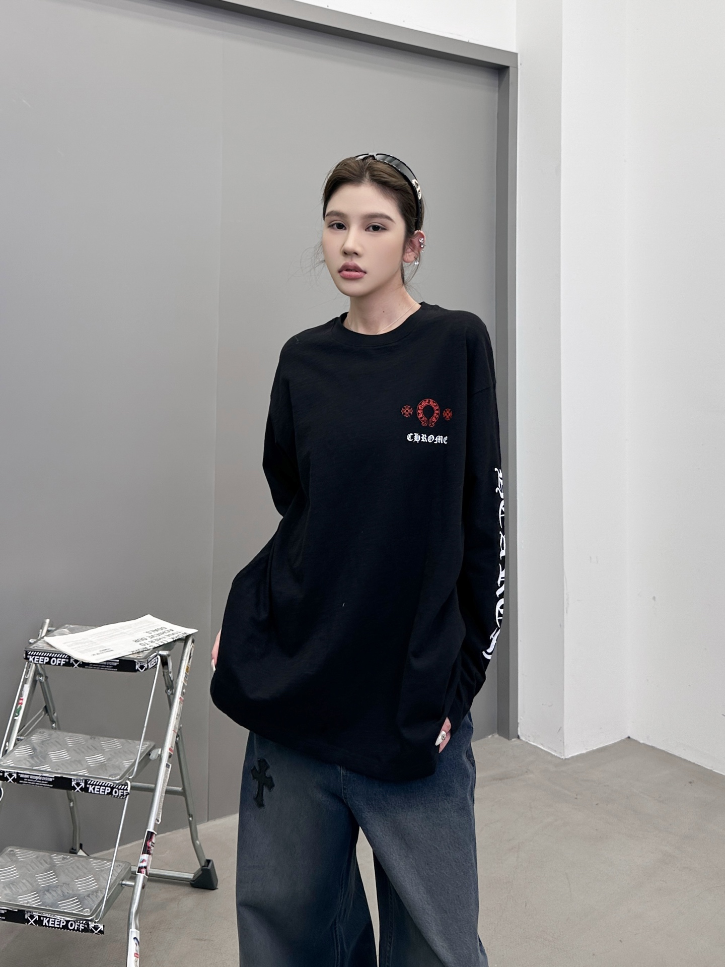 克罗心 ｜ 新款长袖t，成衣洗水前后四处印花工艺，男女同款，尺码sml