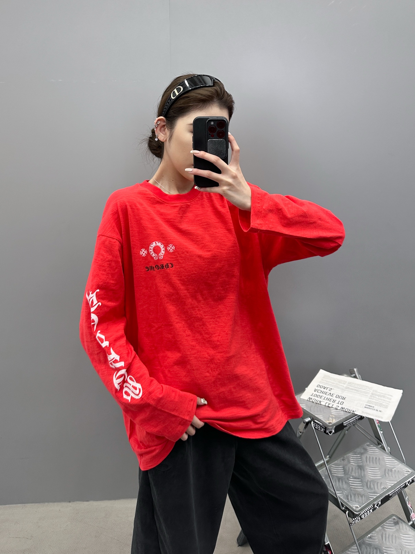 克罗心 ｜ 新款长袖t，成衣洗水前后四处印花工艺，男女同款，尺码sml