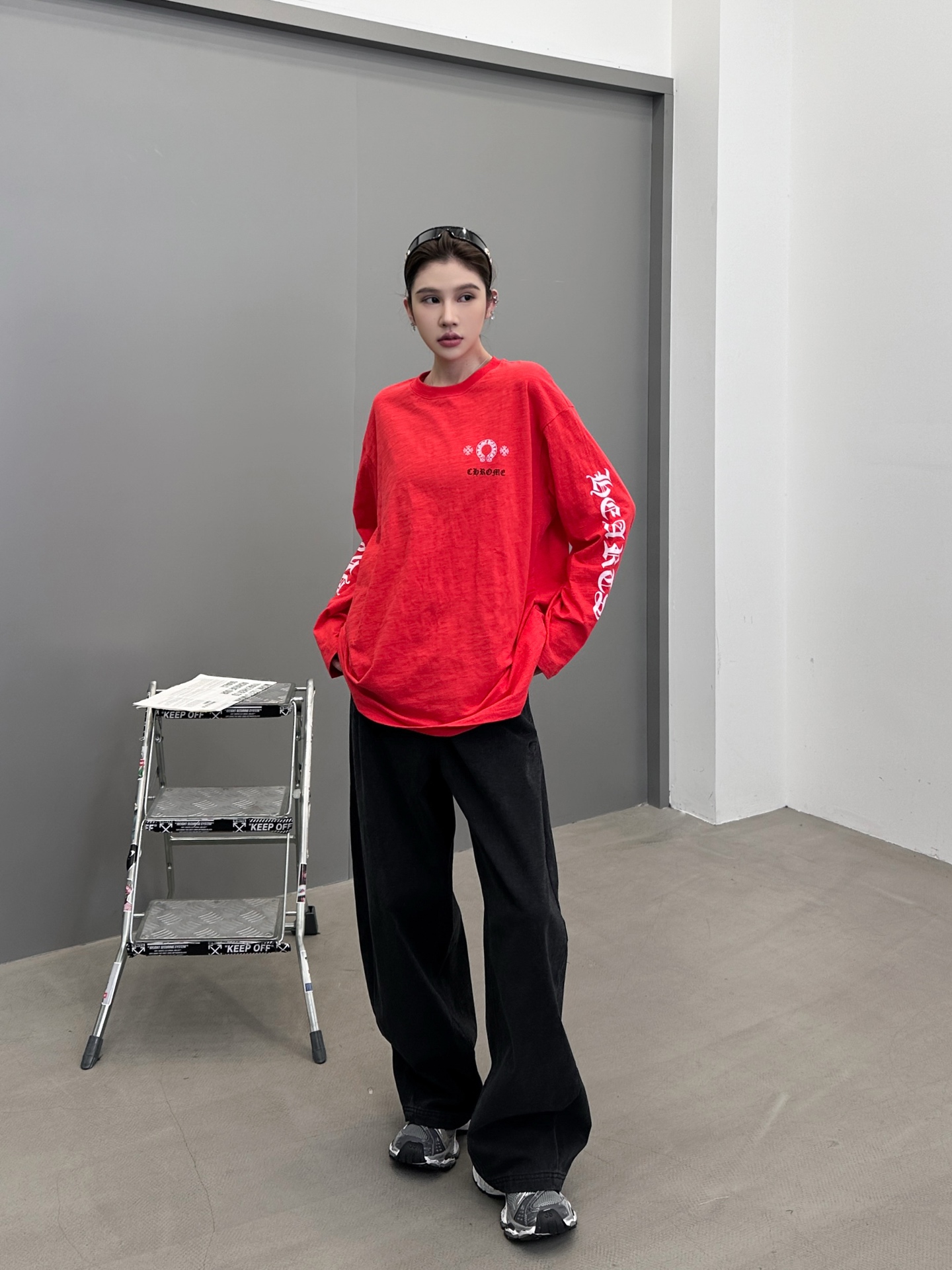 克罗心 ｜ 新款长袖t，成衣洗水前后四处印花工艺，男女同款，尺码sml