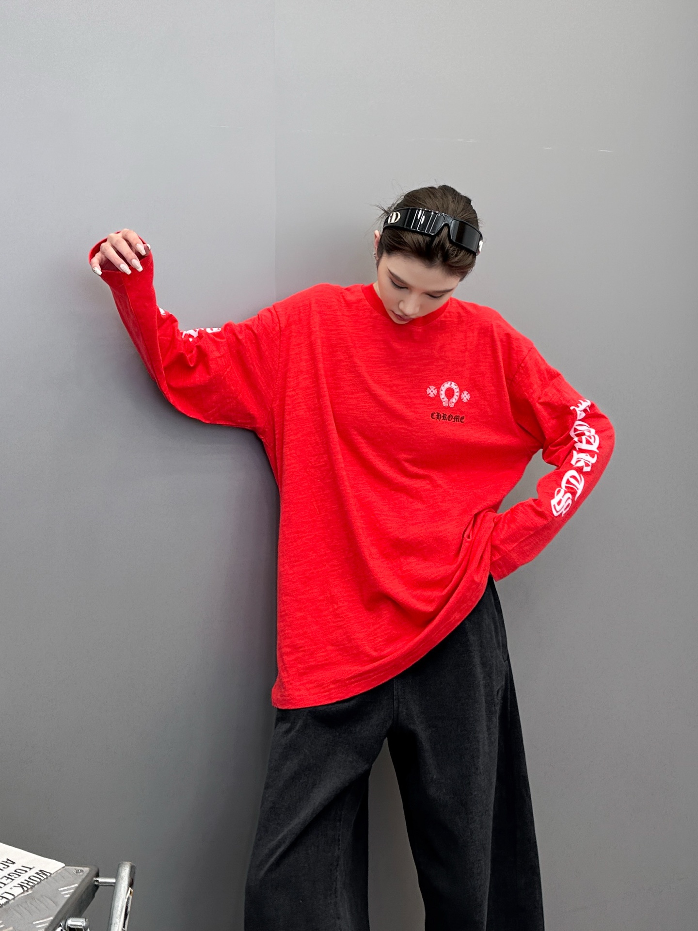 克罗心 ｜ 新款长袖t，成衣洗水前后四处印花工艺，男女同款，尺码sml