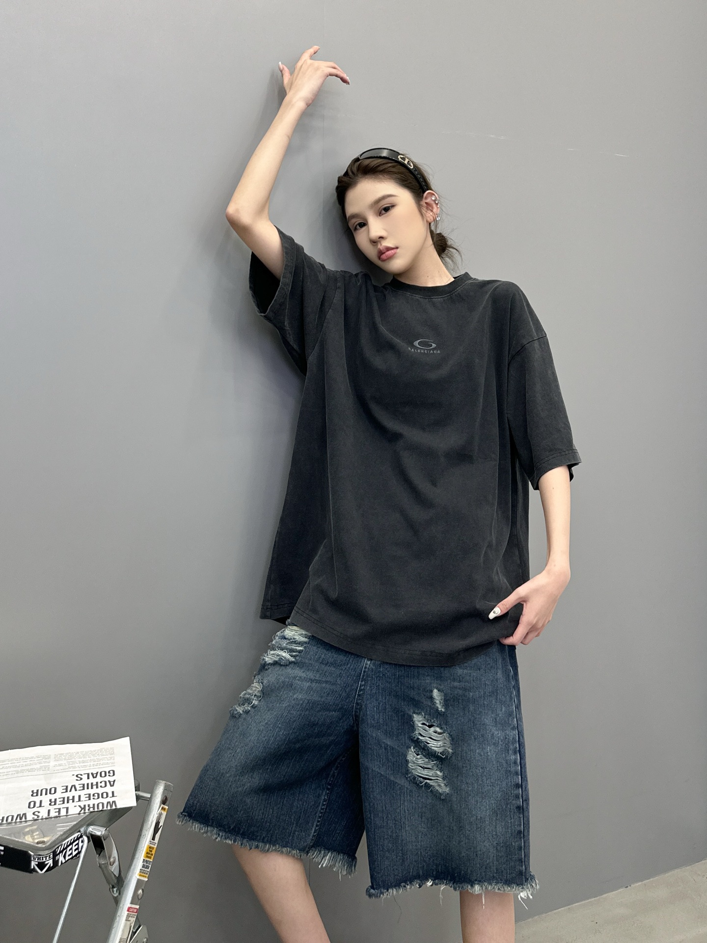 巴黎 ｜ 新款短袖t，成衣洗水炒色喷色工艺，男女同款，尺码sml