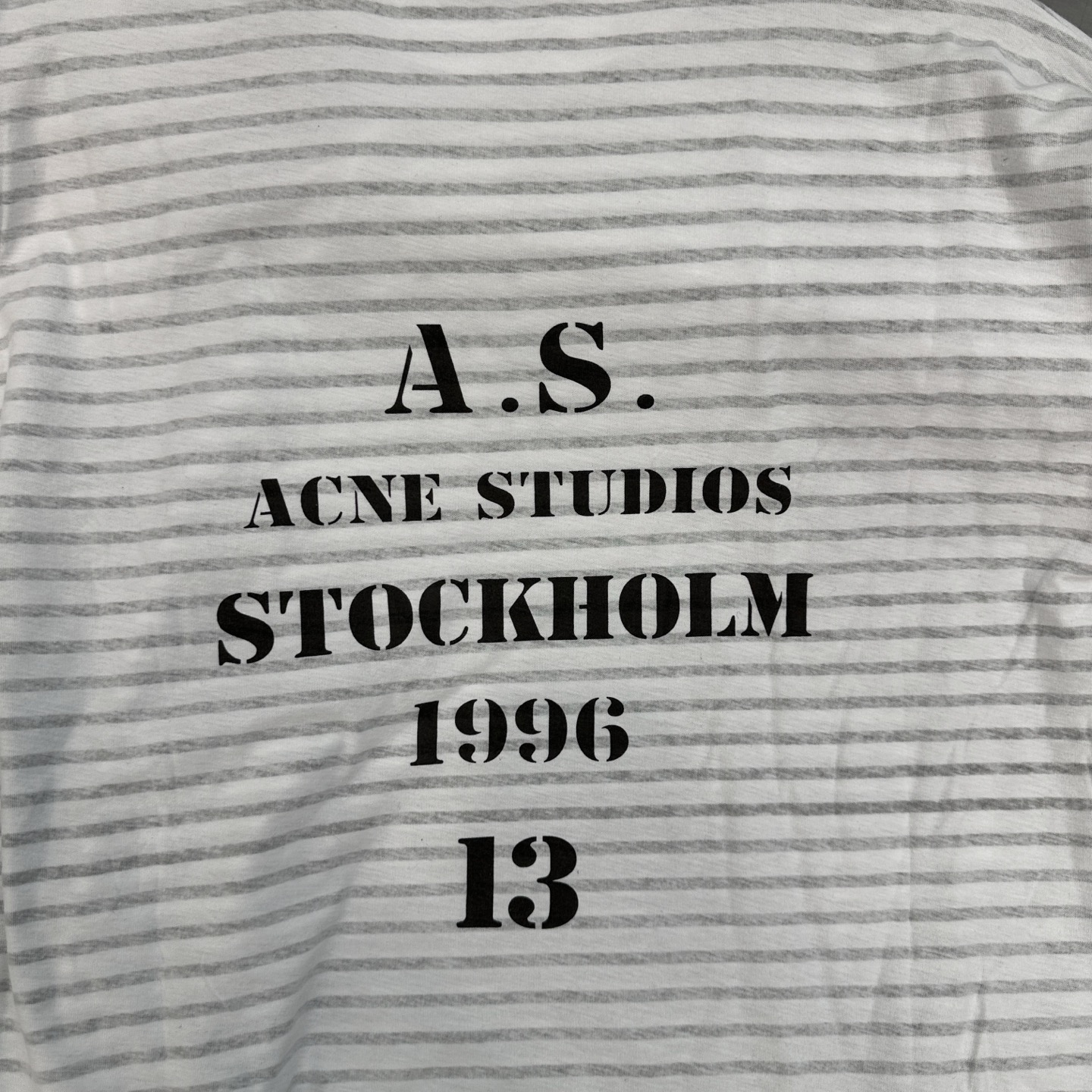 Acne ｜ 新款假两件长袖t，成衣洗水印花，坯布条纹印花工艺，假两件做工，男女同款，尺码sml