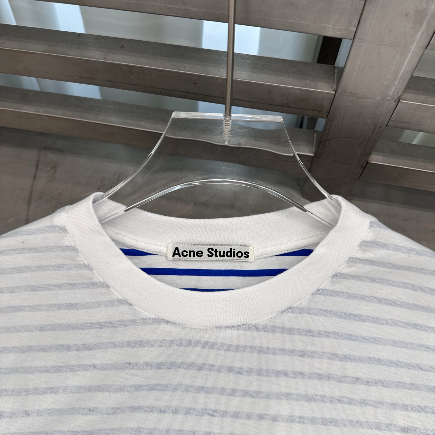 Acne ｜ 新款假两件长袖t，成衣洗水印花，坯布条纹印花工艺，假两件做工，男女同款，尺码sml