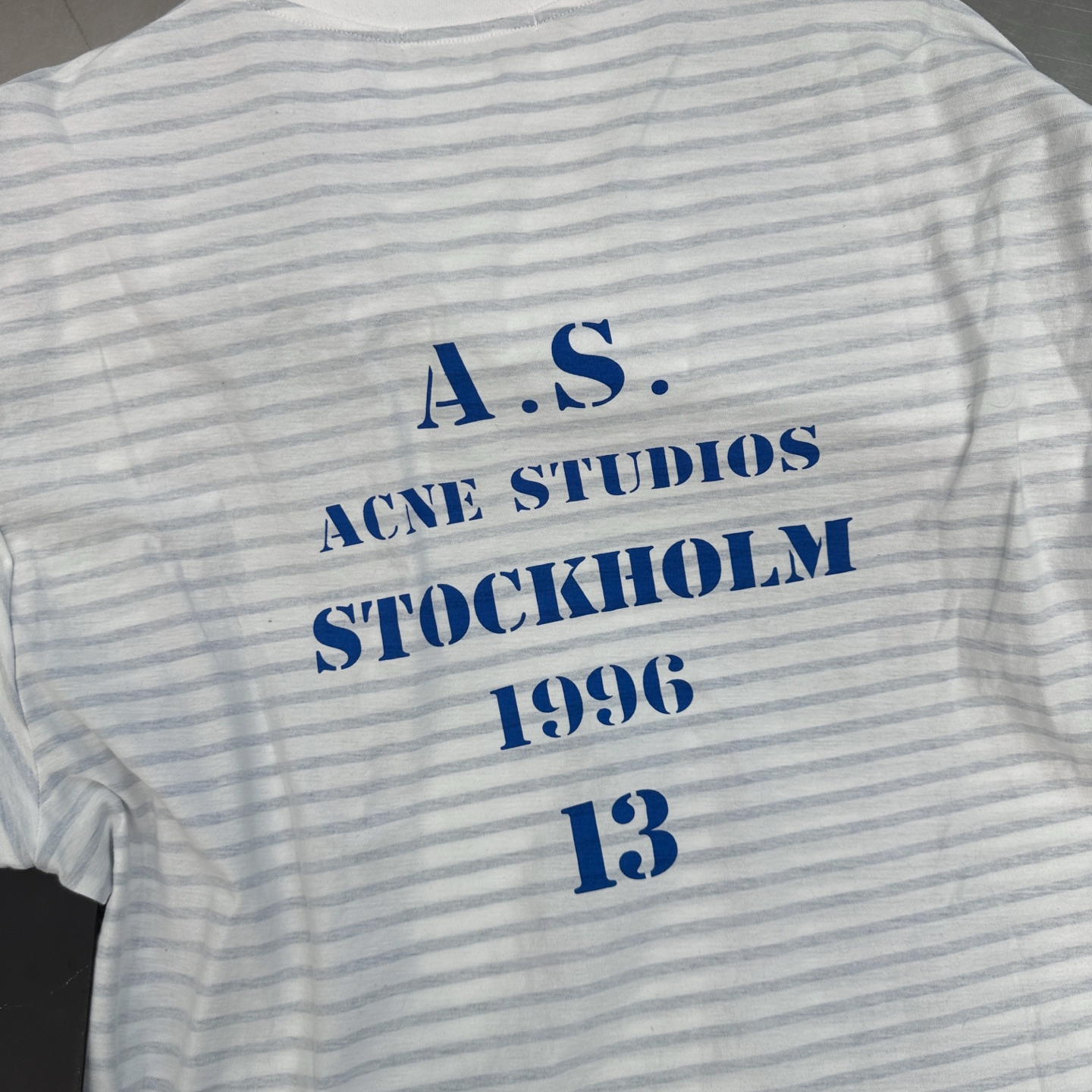 Acne ｜ 新款假两件长袖t，成衣洗水印花，坯布条纹印花工艺，假两件做工，男女同款，尺码sml