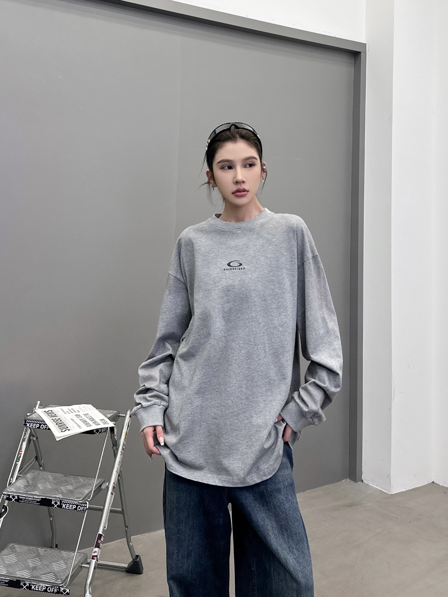 巴黎 ｜ 新款长袖t，成衣洗水炒色工艺加经典刺绣标，男女同款，尺码sml