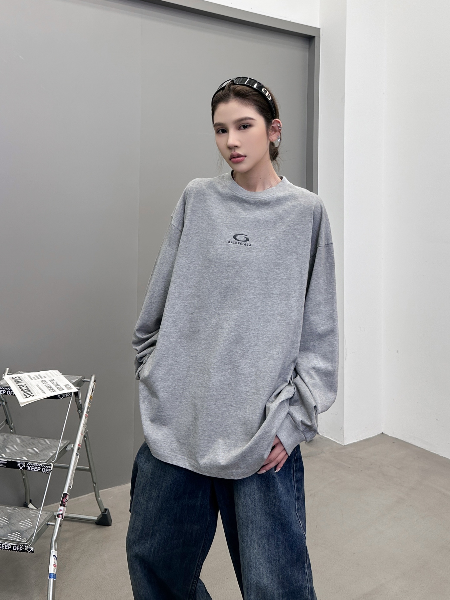 巴黎 ｜ 新款长袖t，成衣洗水炒色工艺加经典刺绣标，男女同款，尺码sml